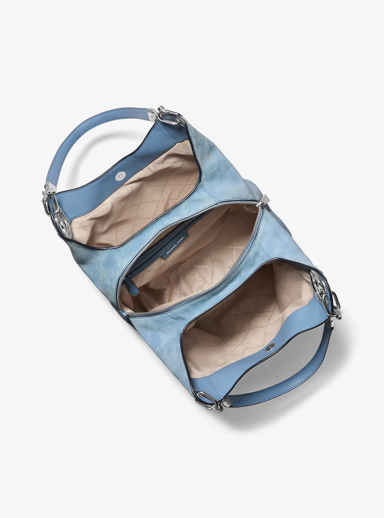Michael Kors Schoudertas Lillie van su&egrave;de, groot CHAMBRAY Fashion