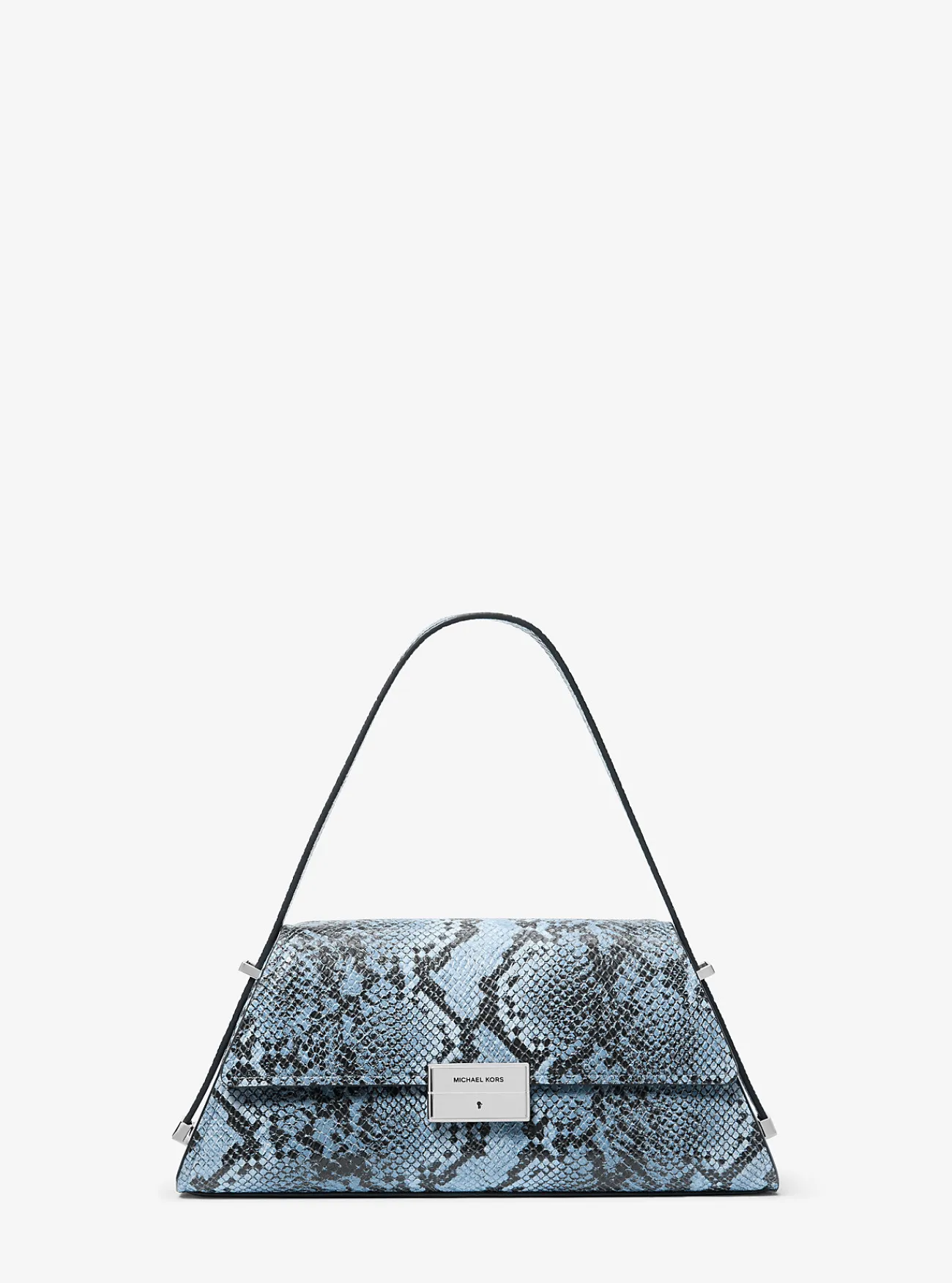 Michael Kors Schoudertas Ludlow van leer met slangenprint in reli&euml;f, middelgroot CHAMBRAY Hot