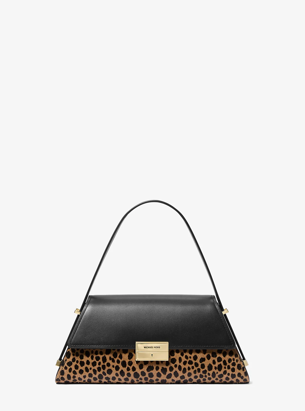 Michael Kors Schoudertas Ludlow van leer en kalfshaar met jachtluipaardprint, middelgroot HUSKMULTI Clearance