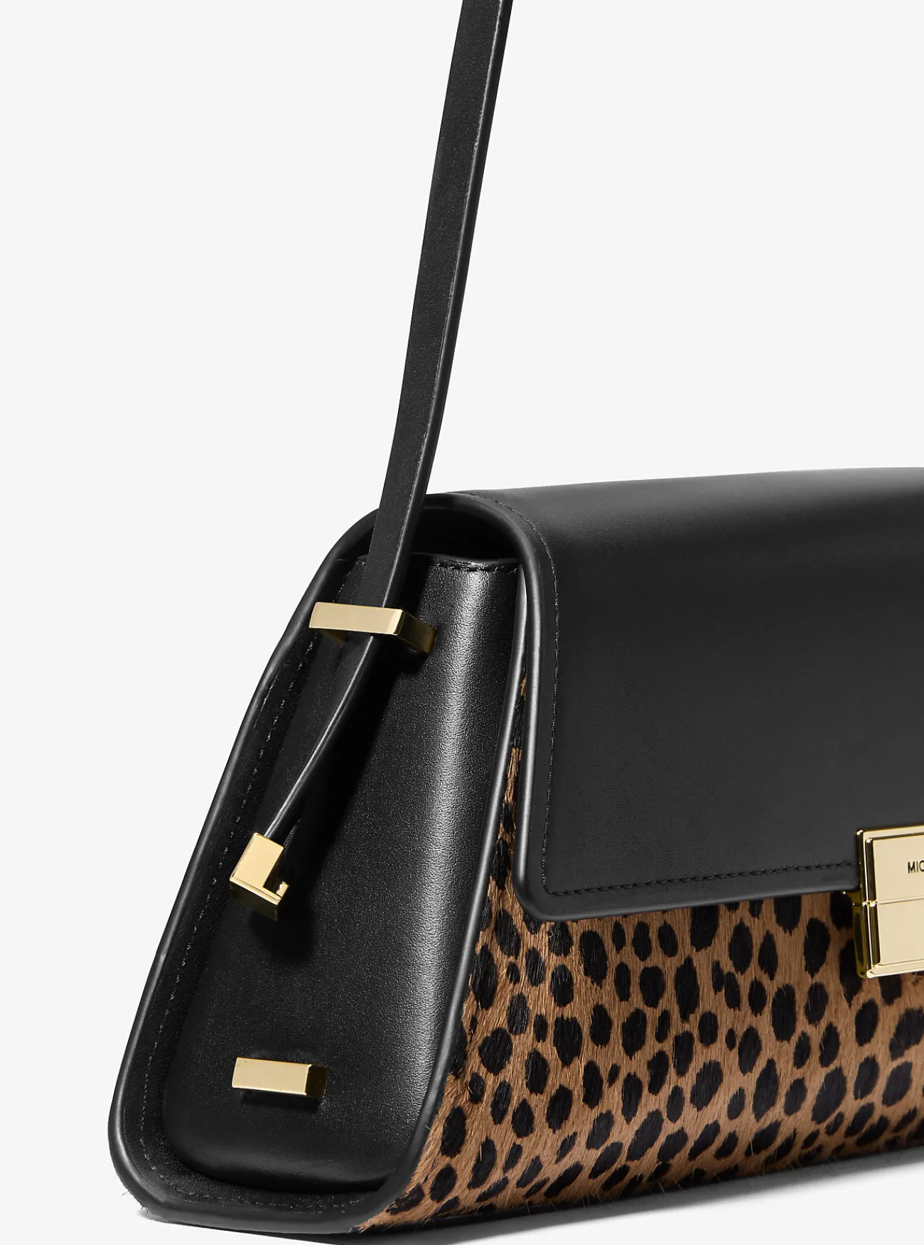 Michael Kors Schoudertas Ludlow van leer en kalfshaar met jachtluipaardprint, middelgroot HUSKMULTI Clearance