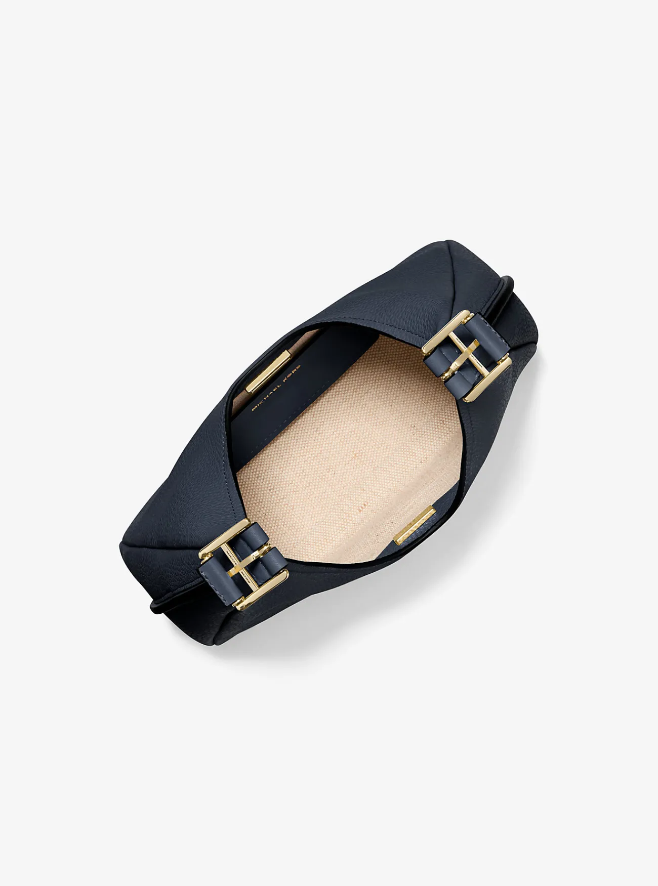 Michael Kors Schoudertas Nolita van getrommeld leer, klein hobomodel MARINEBLAUW Fashion