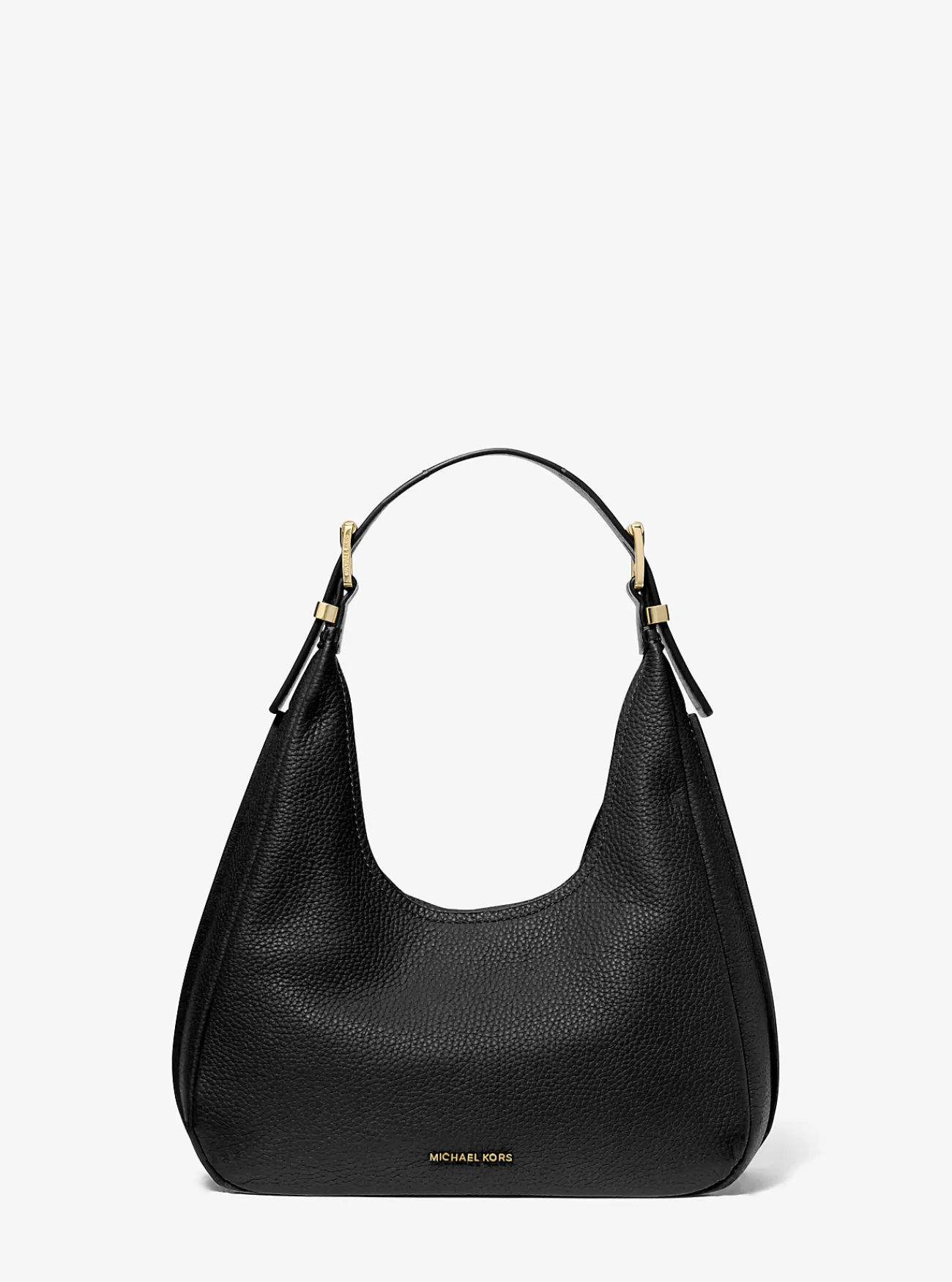 Michael Kors Schoudertas Nolita van getrommeld leer, klein hobomodel ZWART Outlet