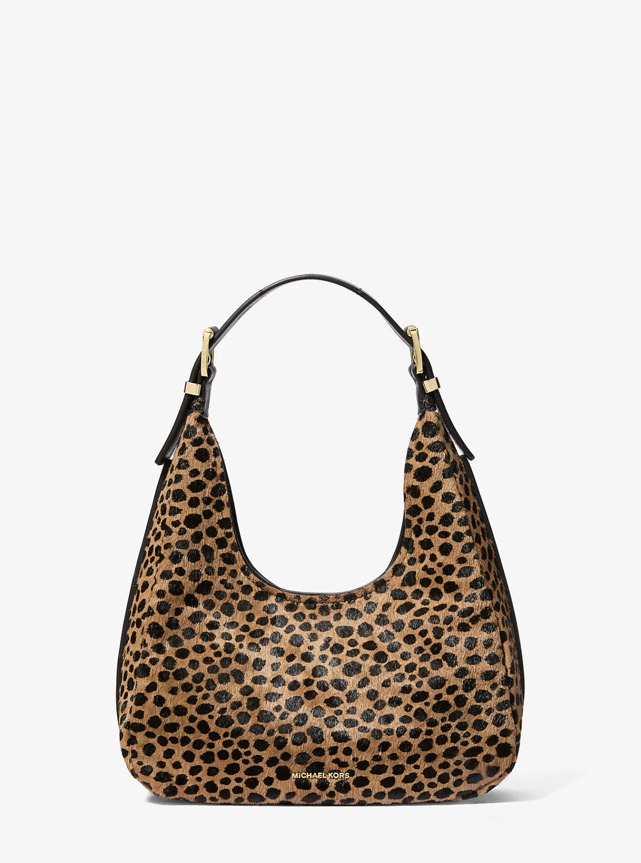 Michael Kors Schoudertas Nolita van kalfshaar met jachtluipaardprint, klein hobomodel HUSKMULTI Hot