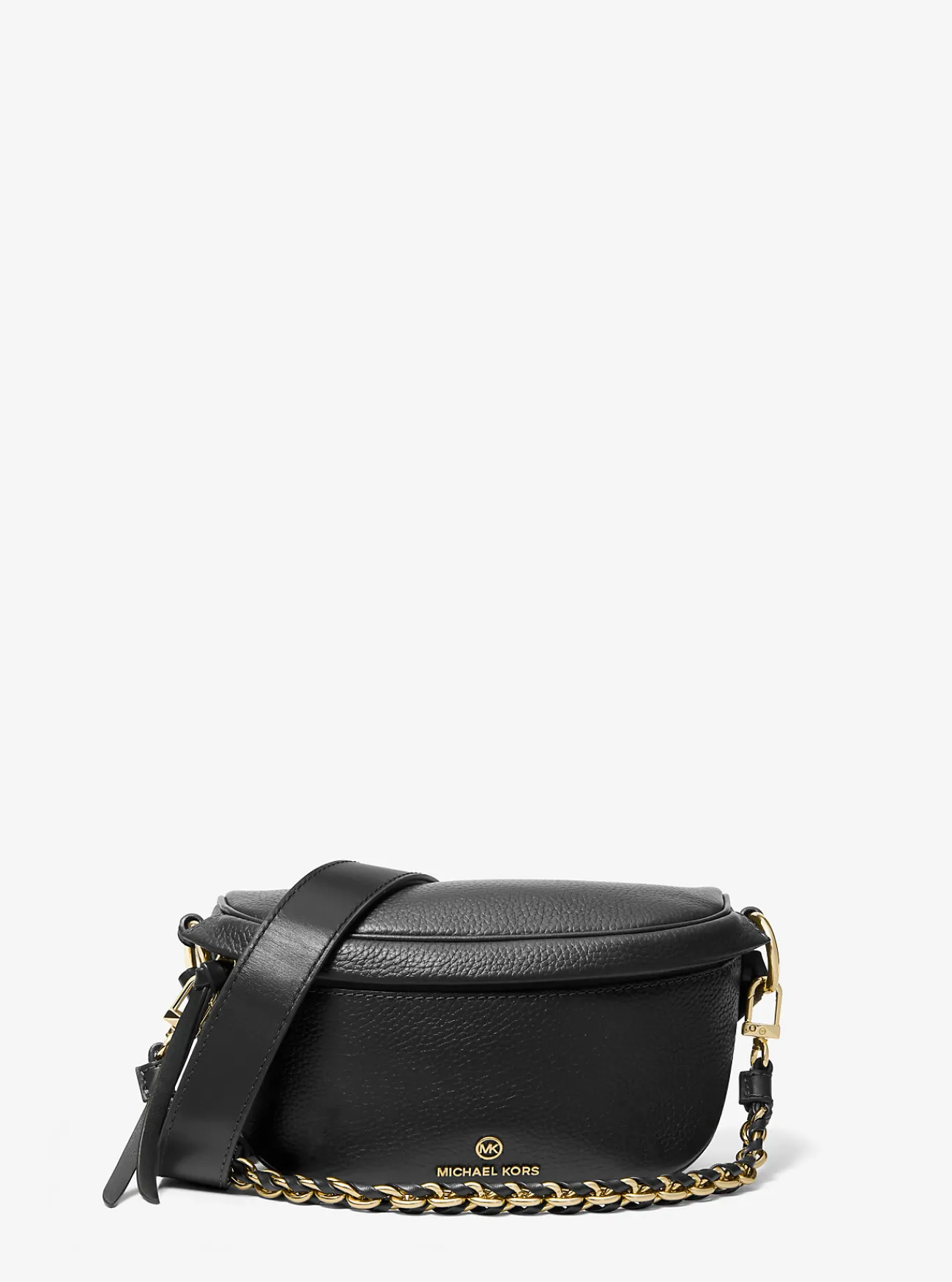 Michael Kors Schoudertas Slater van getrommeld leer, extra klein ZWART Fashion