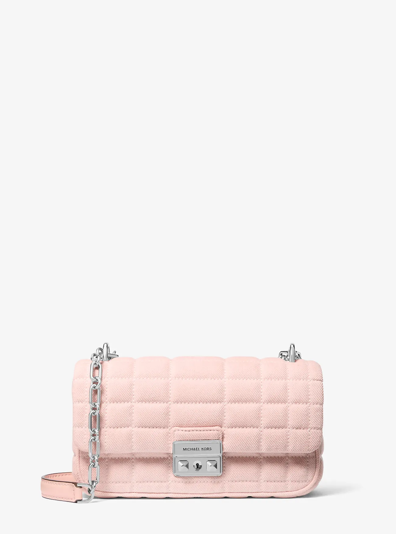 Michael Kors Schoudertas Tribeca van doorgestikt denim, klein ROZENWATER Sale