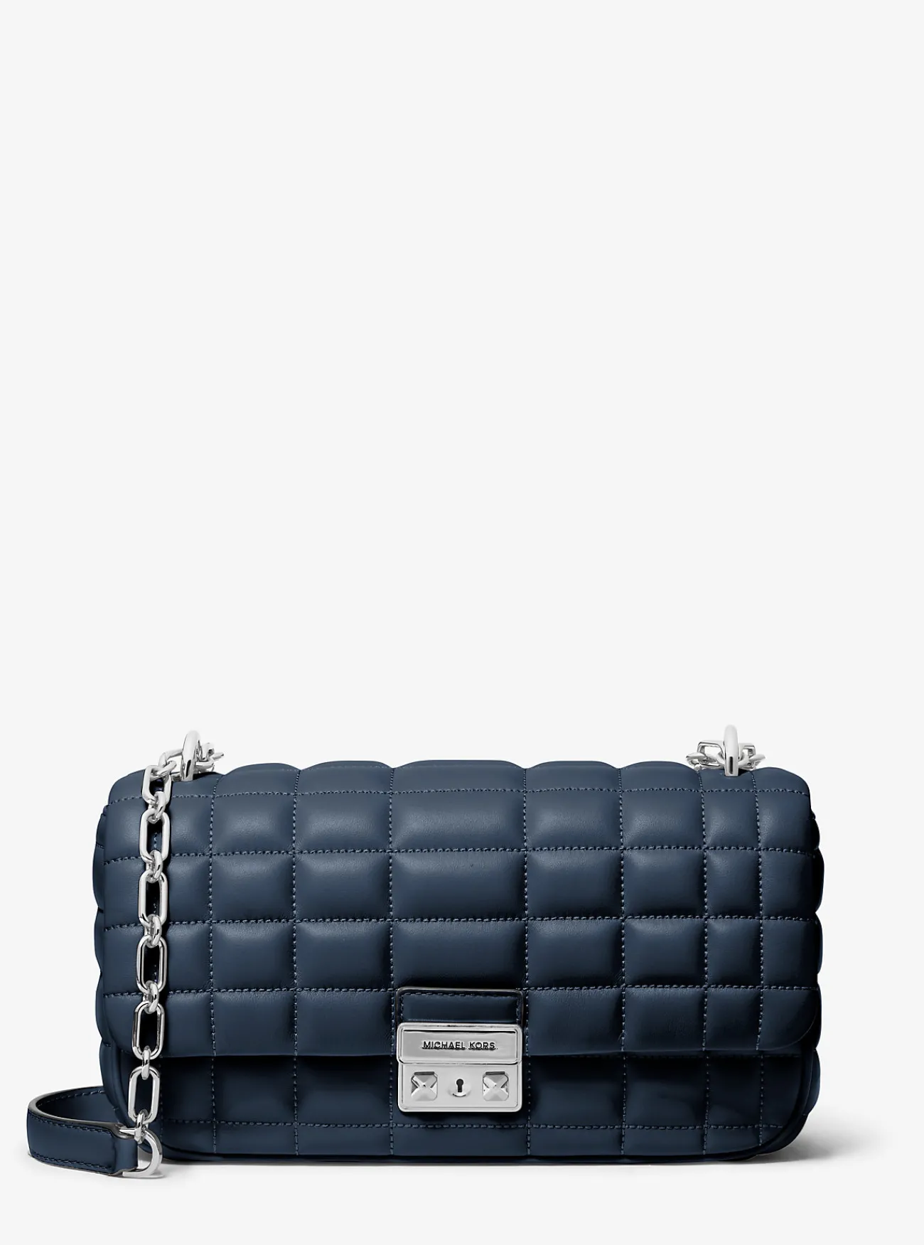Michael Kors Schoudertas Tribeca van doorgestikt leer, groot MARINEBLAUW Best