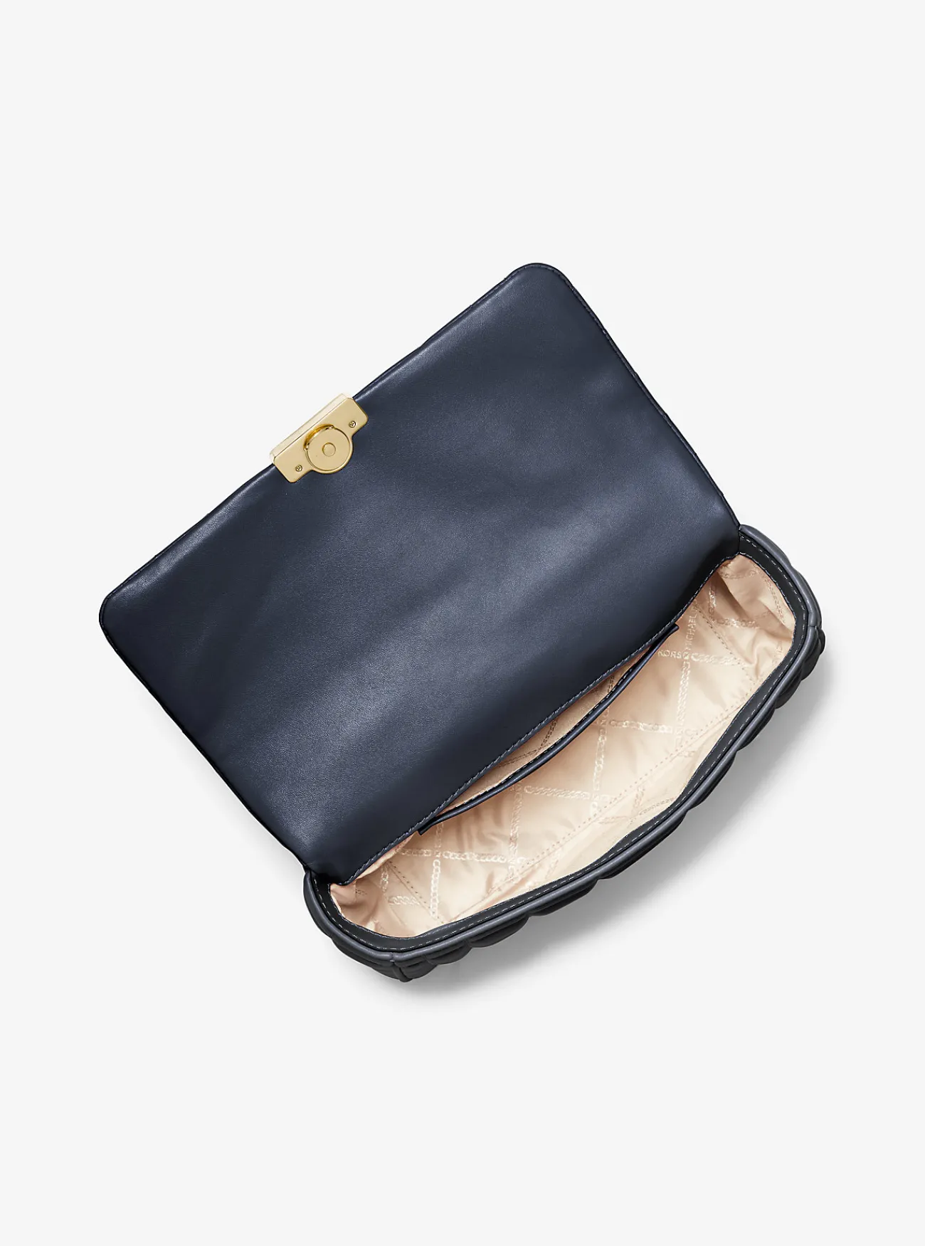 Michael Kors Schoudertas Tribeca van doorgestikt leer, groot MARINEBLAUW Online