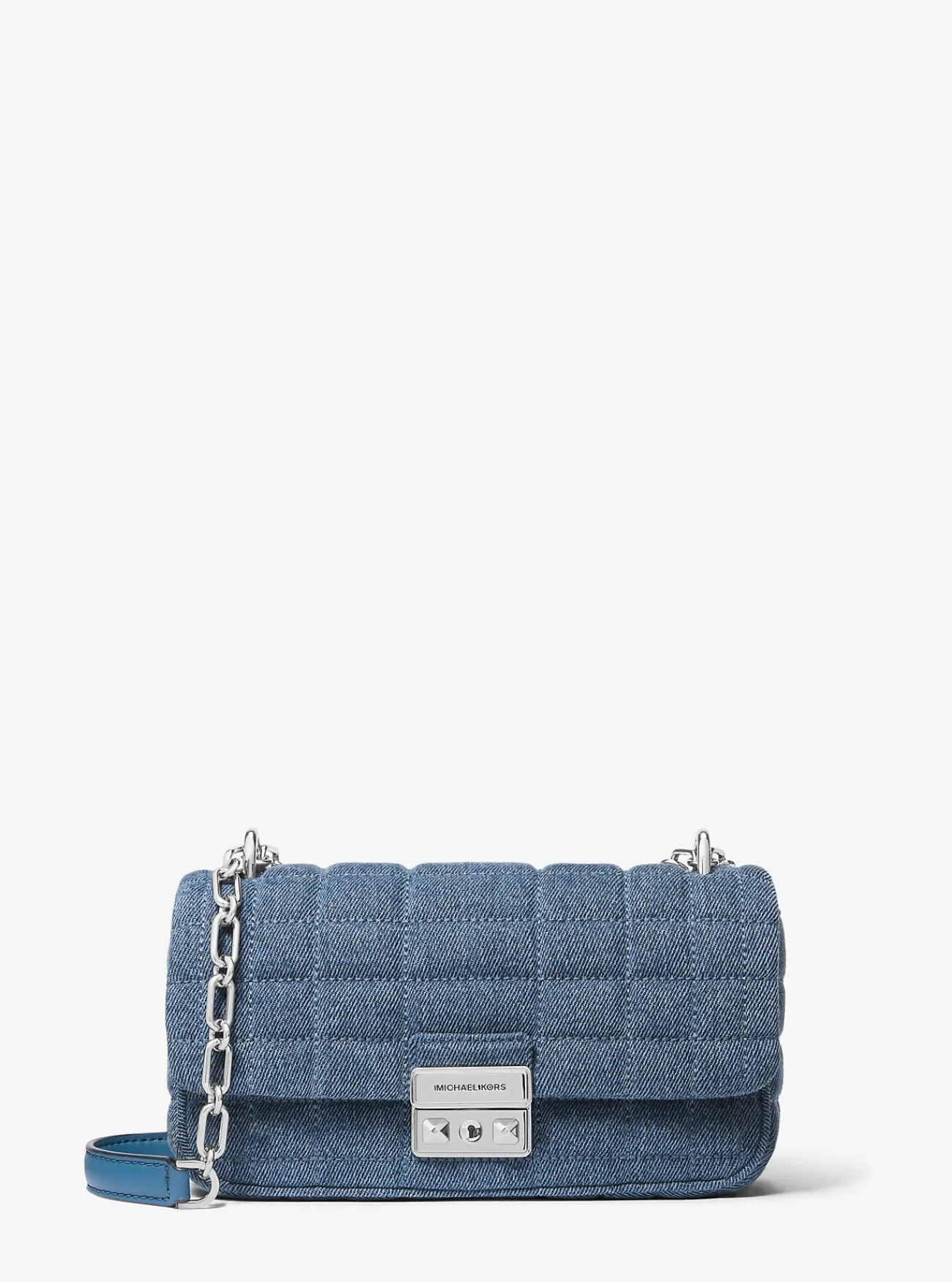 Michael Kors Schoudertas Tribeca van doorgestikt denim, klein UNIONMETWASSING Discount