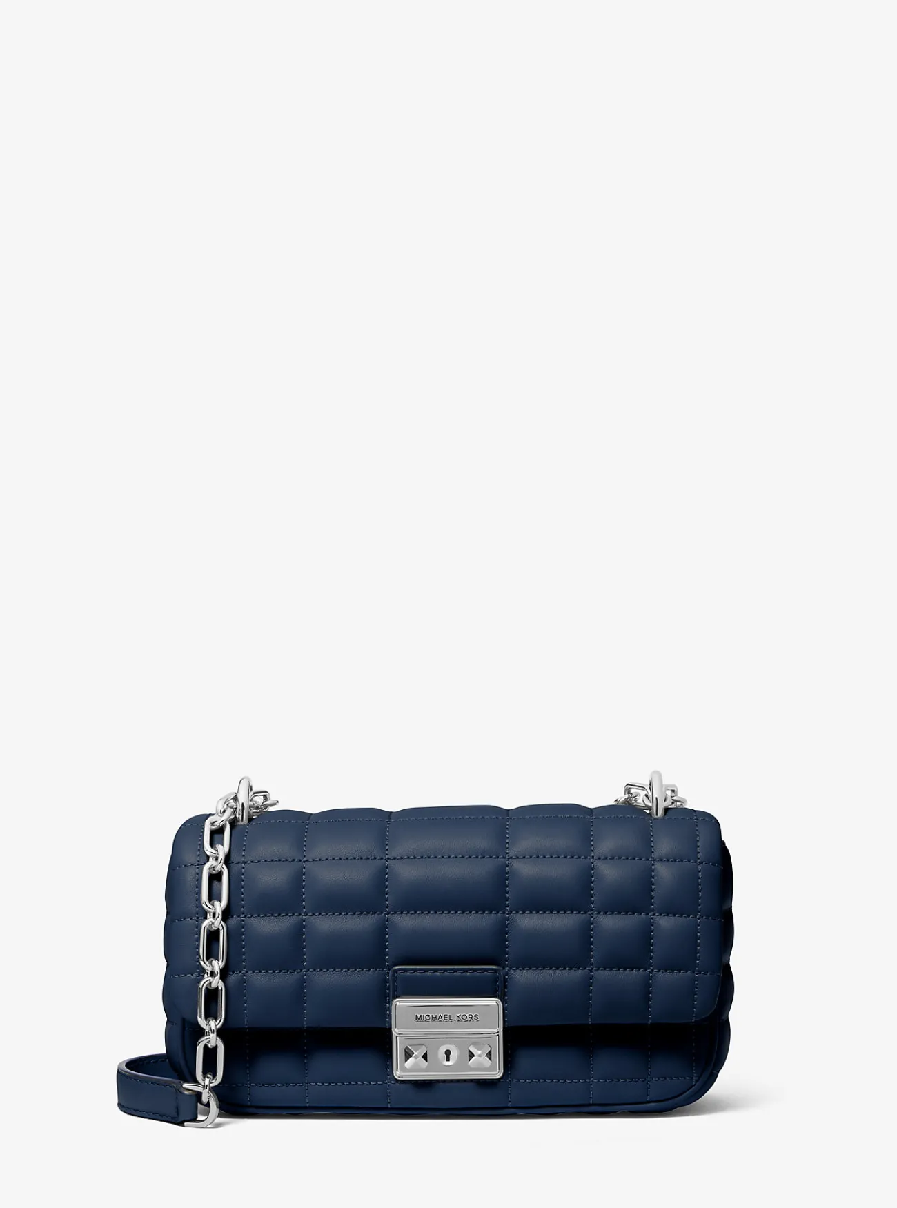 Michael Kors Schoudertas Tribeca van doorgestikt leer, klein MARINEBLAUW Online