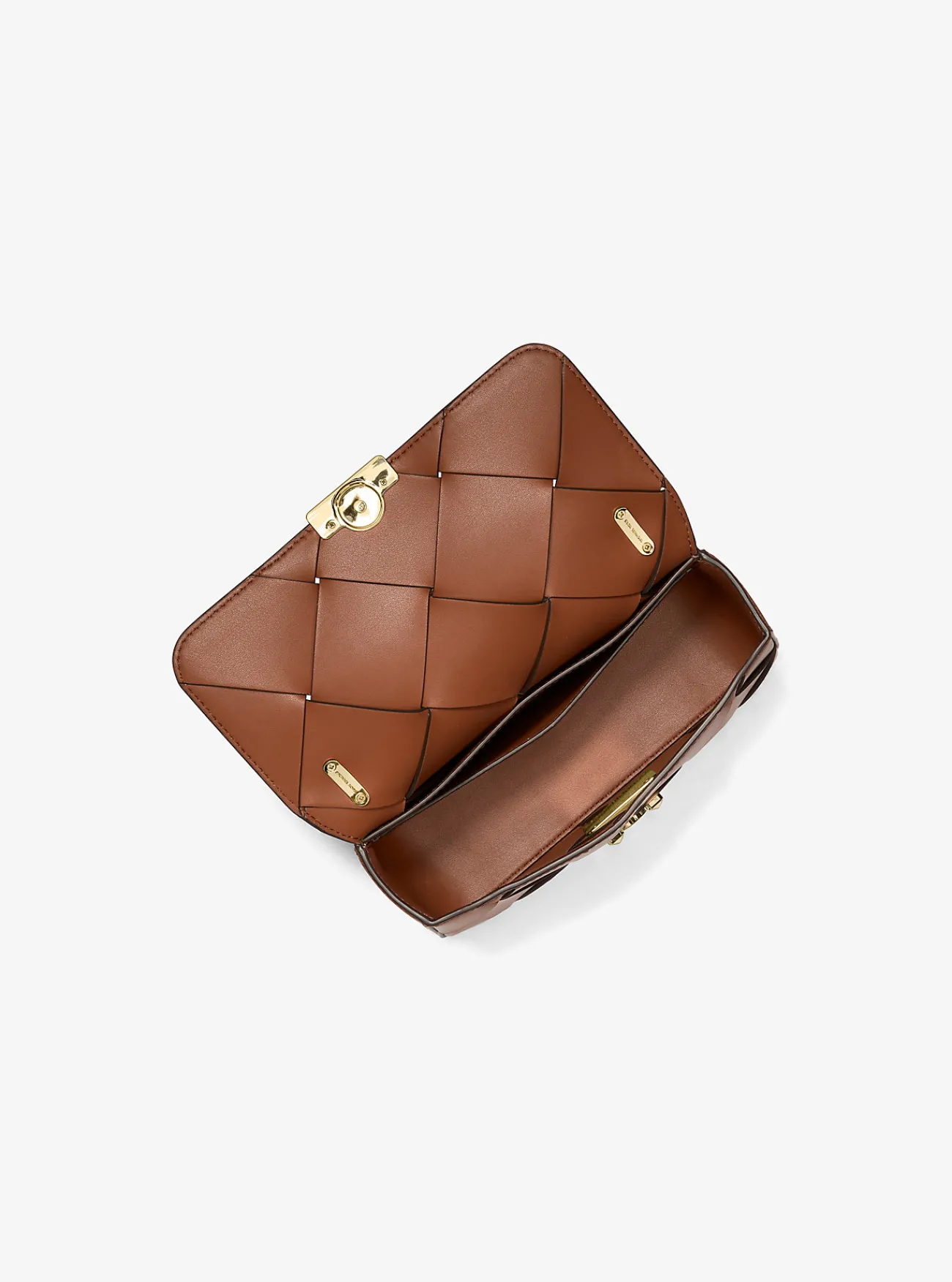 Michael Kors Schoudertas Tribeca van geweven leer, klein LUGGAGE Hot