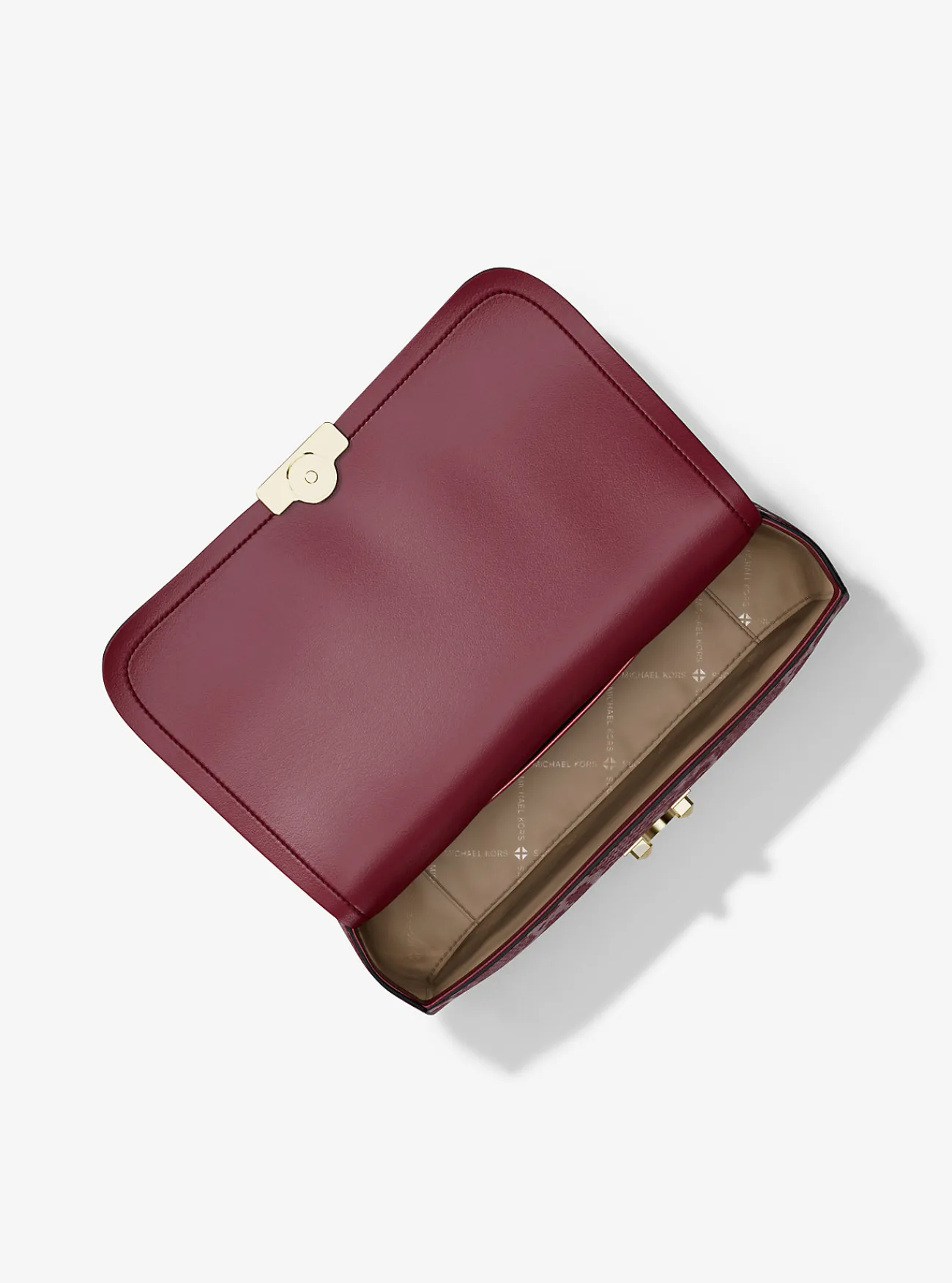 Michael Kors Schoudertas Tribeca van leer met slangenprint in reli&euml;f, groot MOERBEI Discount
