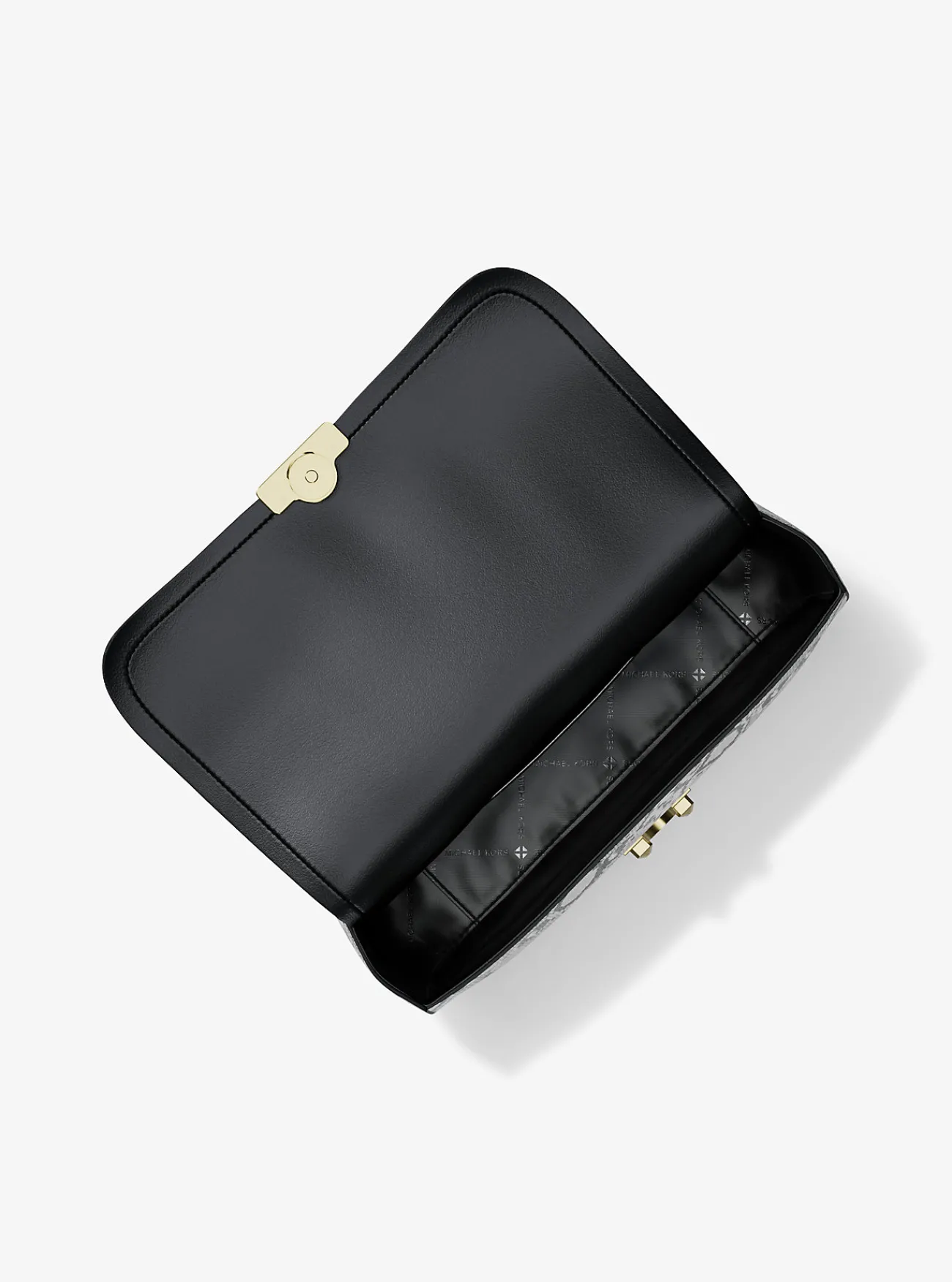 Michael Kors Schoudertas Tribeca van leer met slangenprint in reli&euml;f, groot NATUREL Online