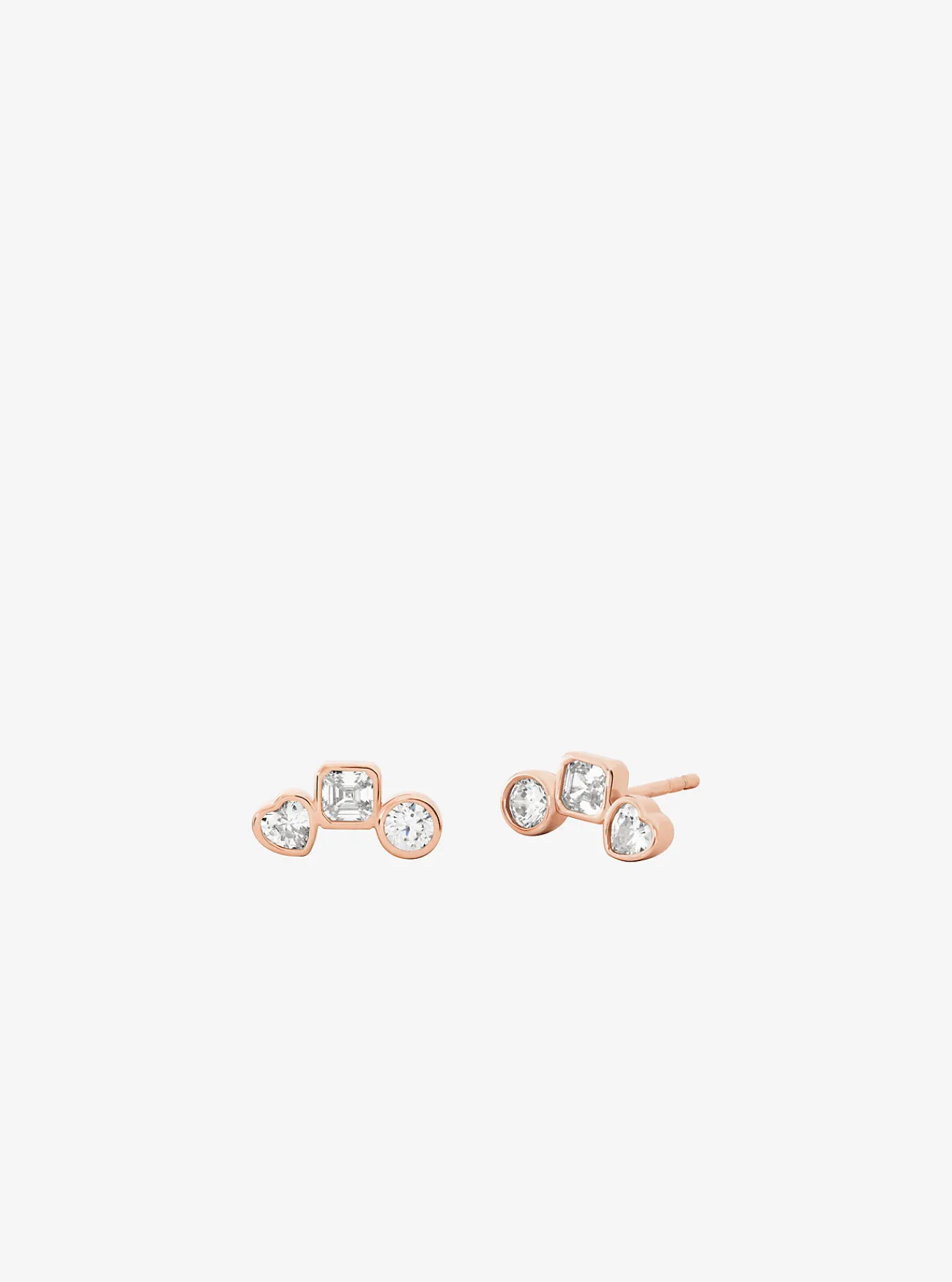 Michael Kors Set van halsketting en oorknopjes met plating met edelmetaal en zirkonia ROS&Eacute;GOUD Hot