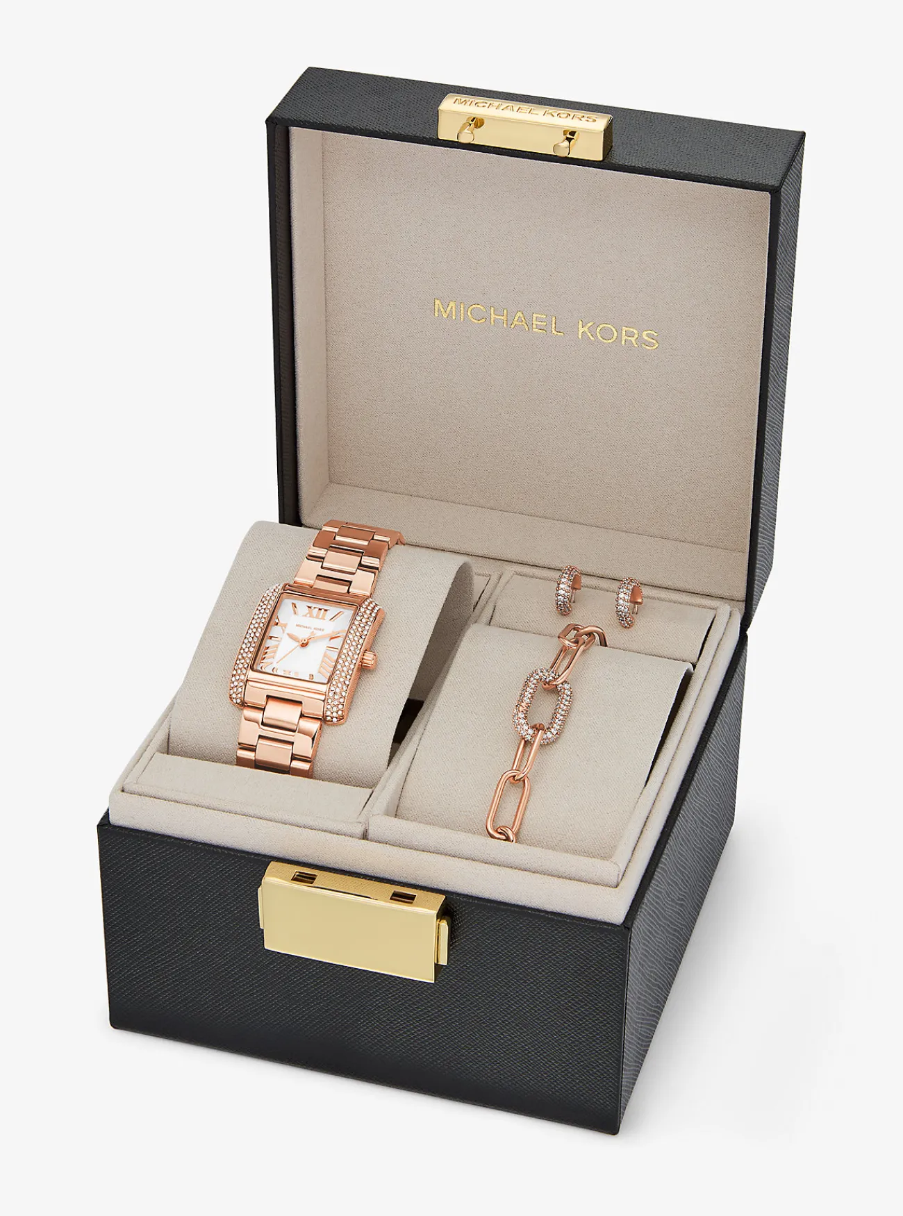 Michael Kors Sieradencadeauset met petite kleurig horloge Emery ROSÉGOUD Hot