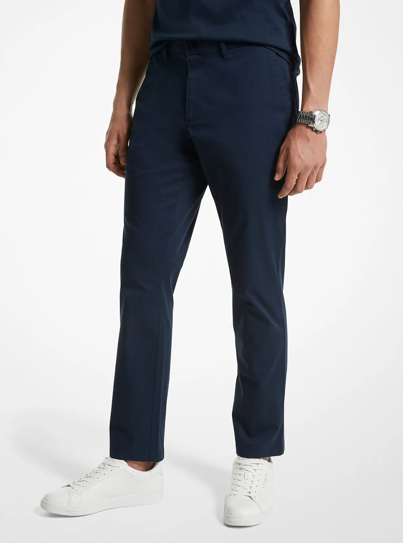 Michael Kors Slimfit chino van katoenmix MIDDERNACHTSBLAUW Sale