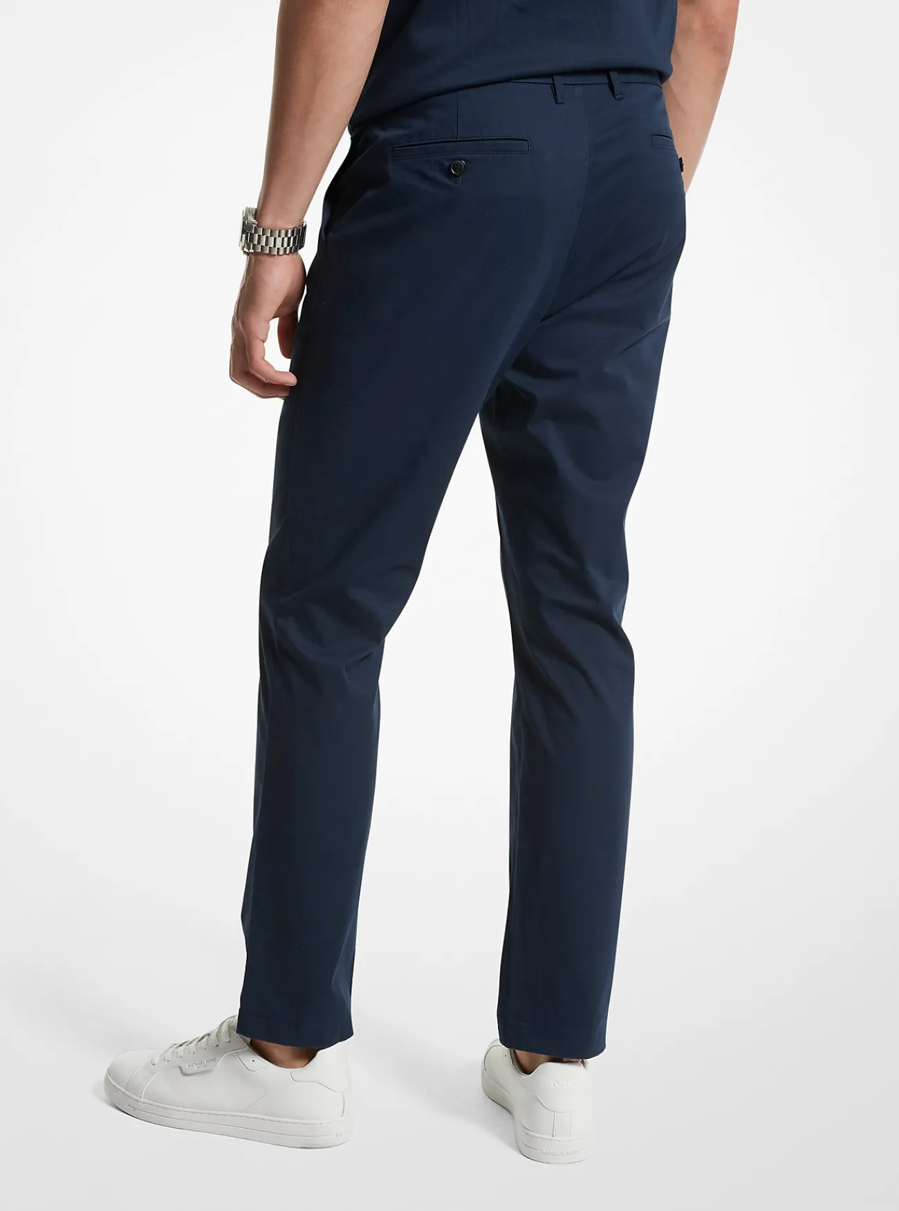 Michael Kors Slimfit chino van katoenmix MIDDERNACHTSBLAUW Sale