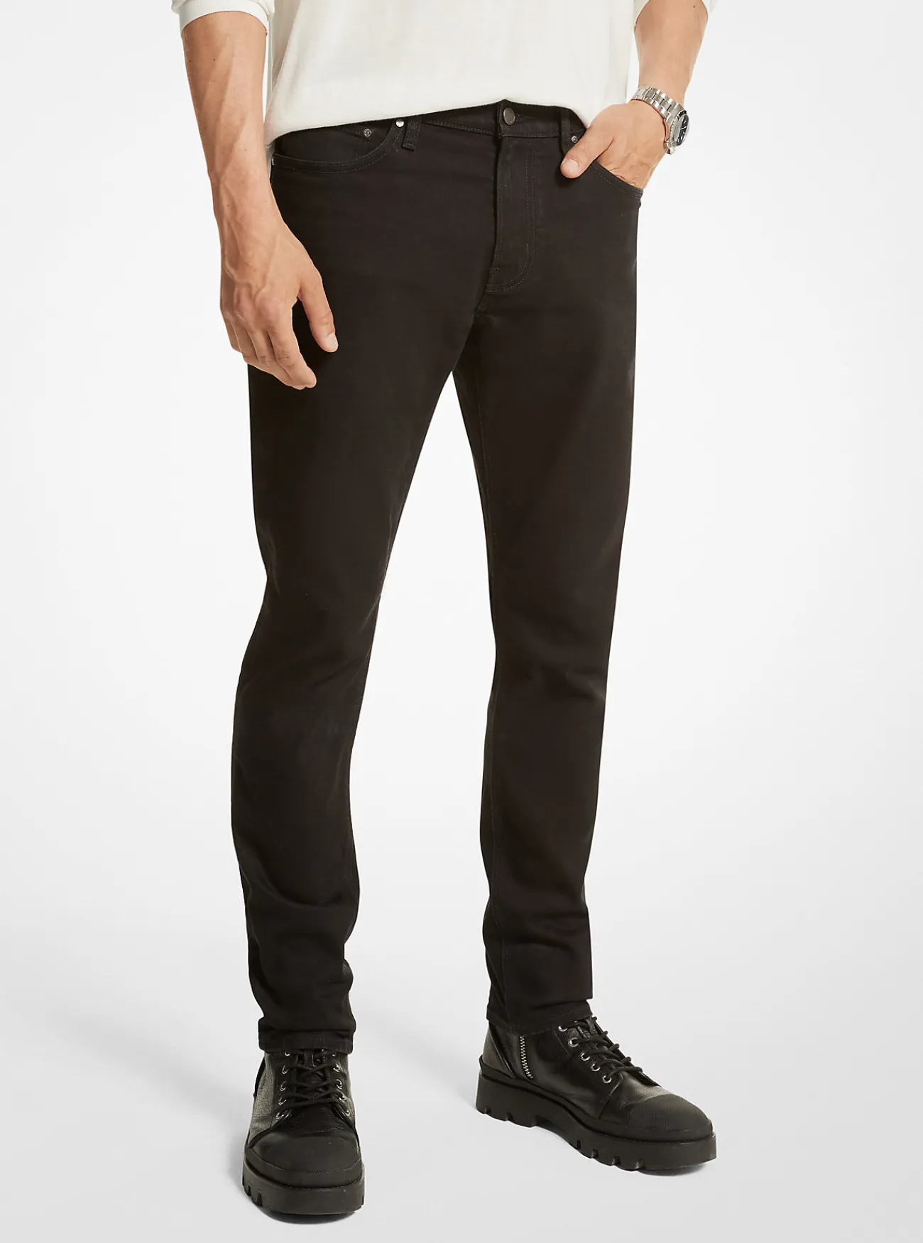 Michael Kors Slimfit jeans van stretchkatoen ZWART Hot