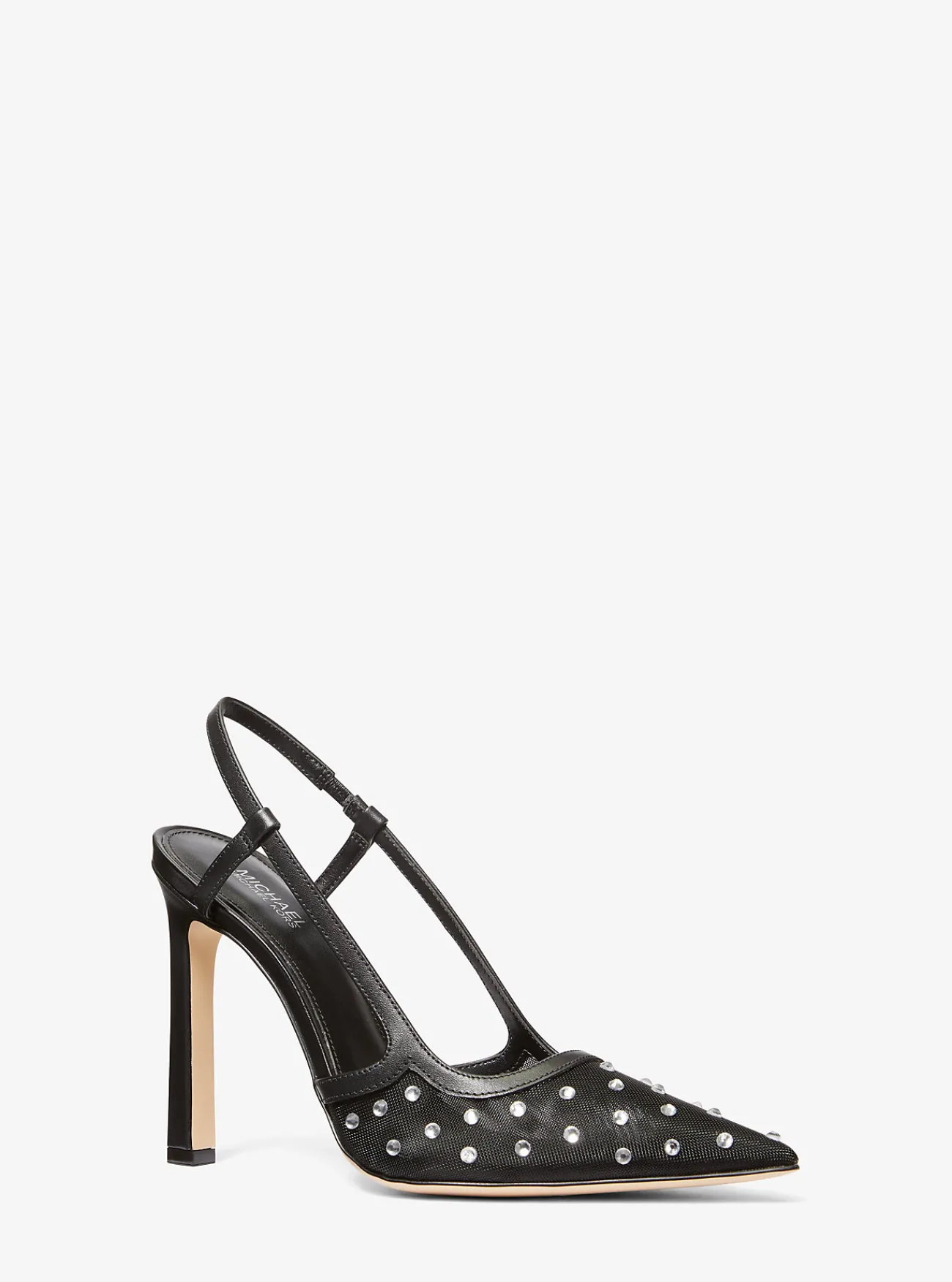 Michael Kors Slingbackpump Alora van mesh versierd met kristallen ZWART New