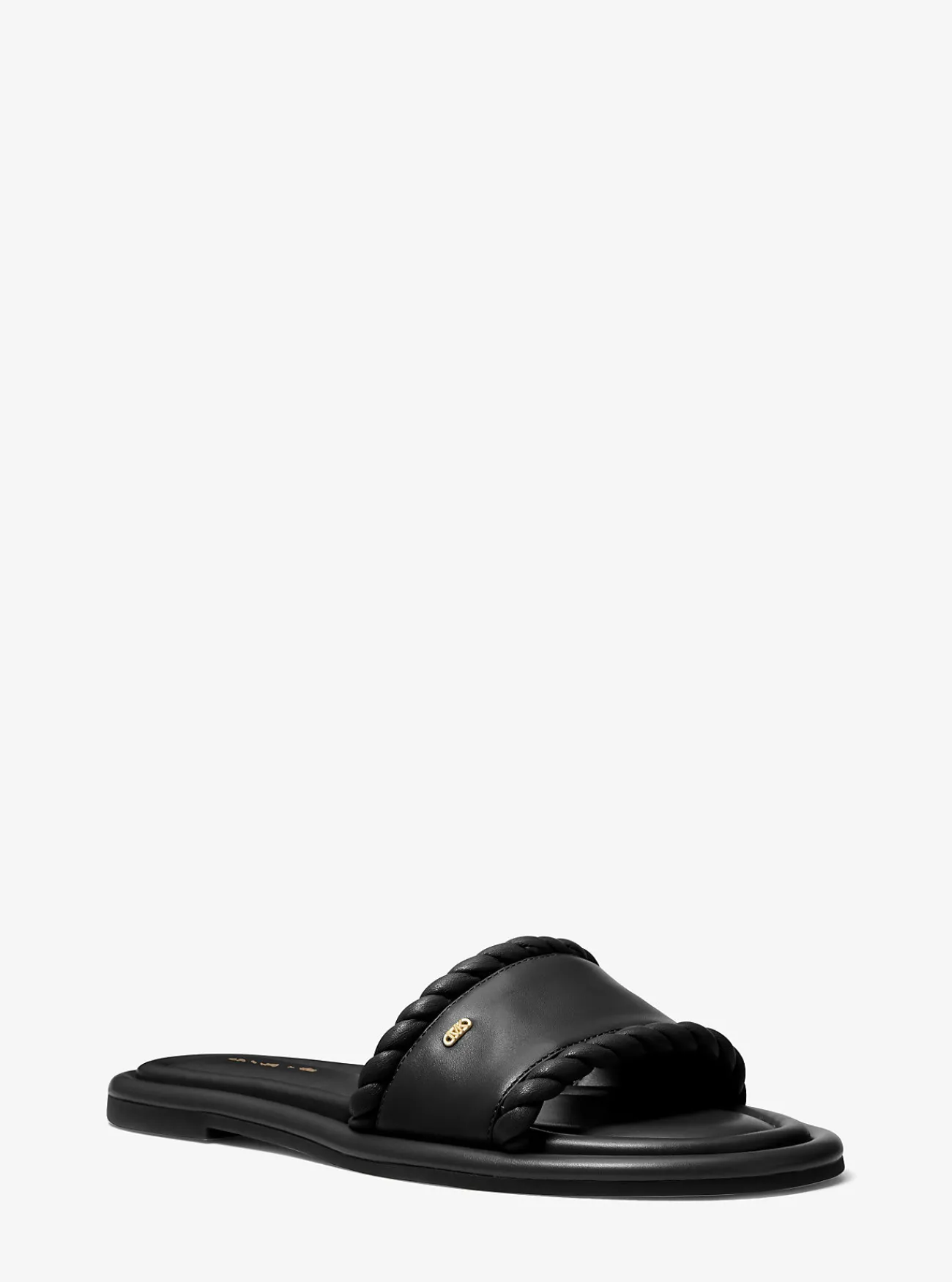 Michael Kors Slipper Dana van leer ZWART Fashion