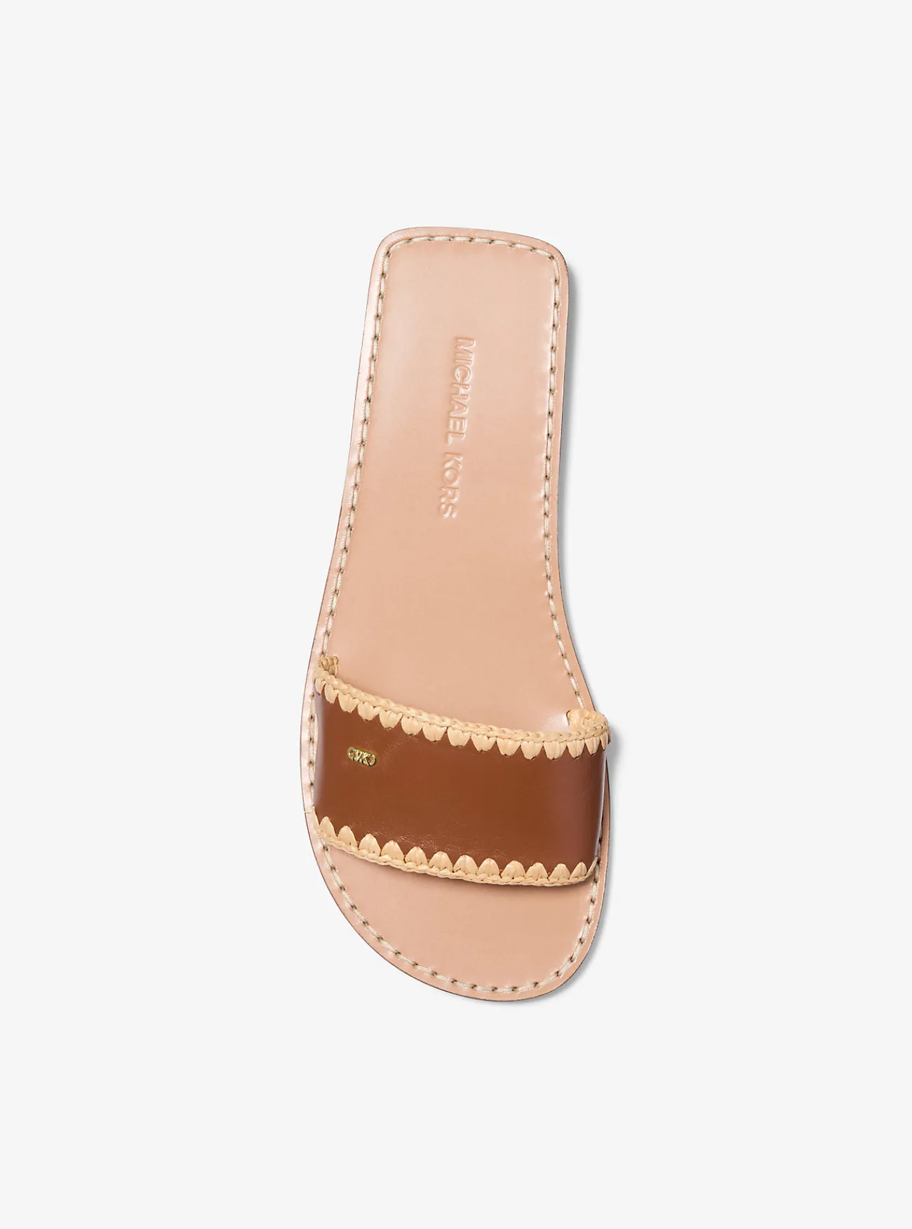Michael Kors Slipper Drea van leer LUGGAGE Sale