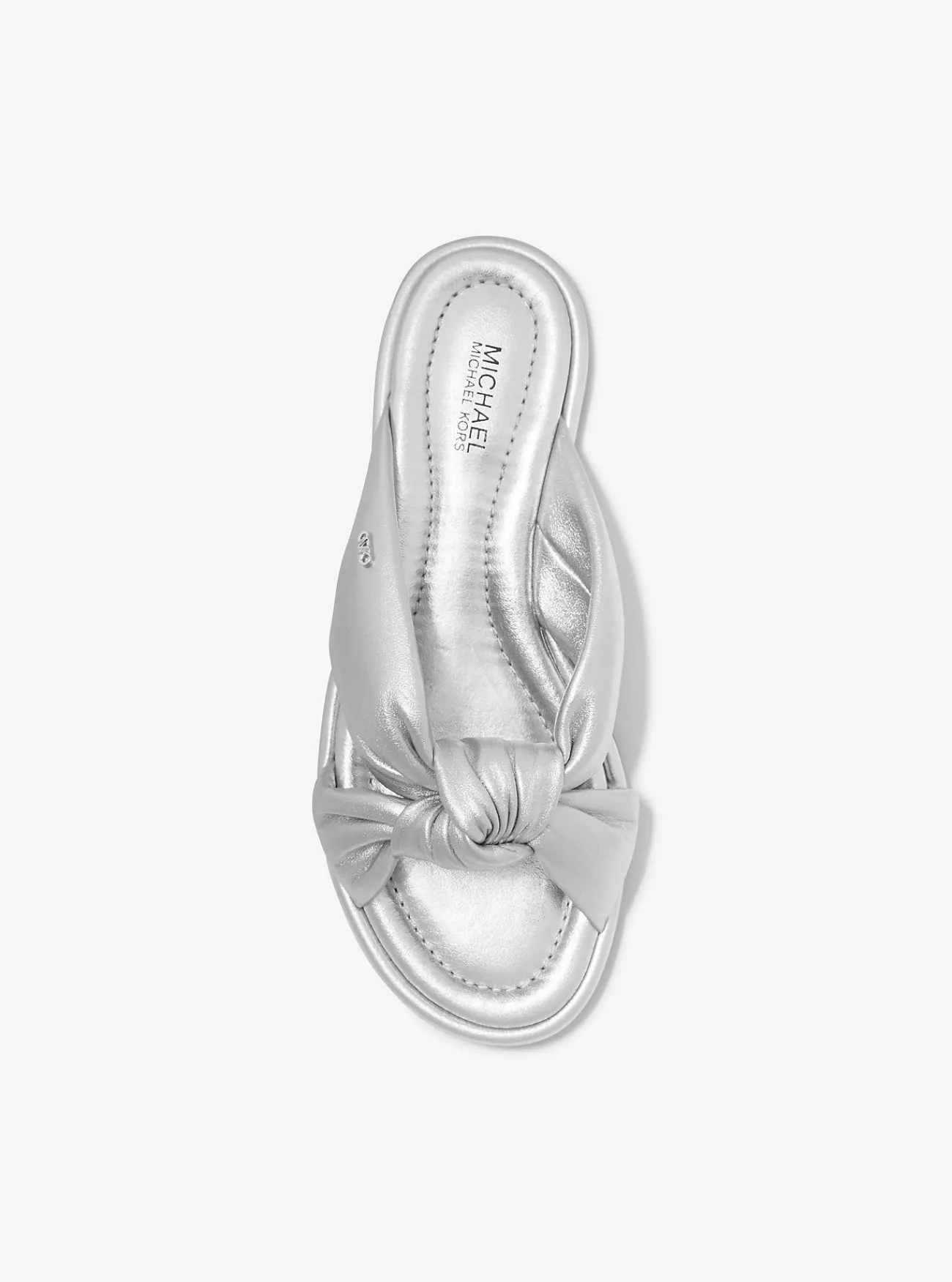 Michael Kors Slipper Elena van metallic leer ZILVER Sale
