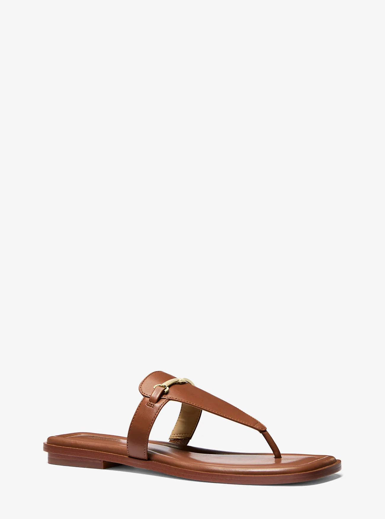 Michael Kors Slipper Lena van leer met T-bandje LUGGAGE Best
