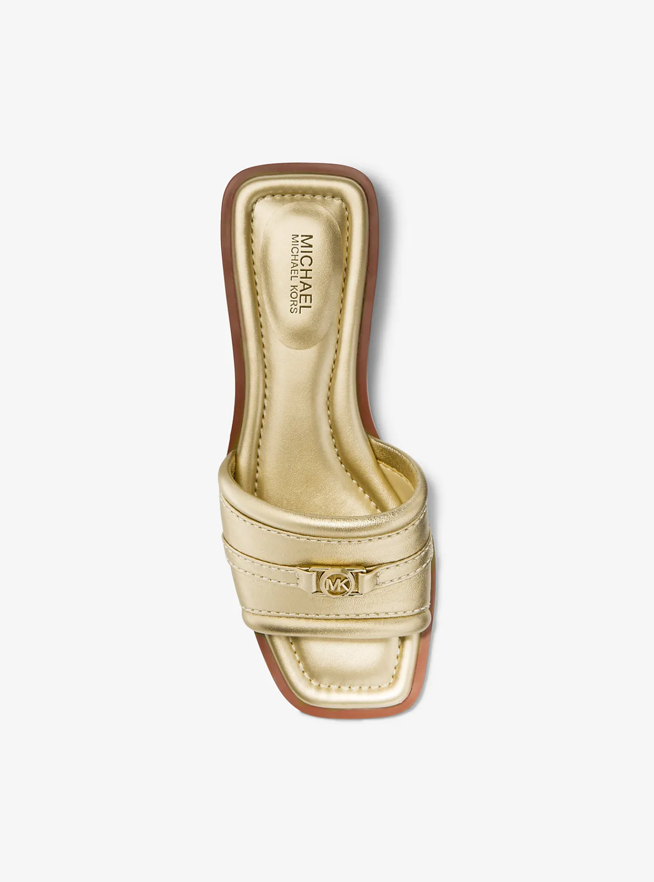 Michael Kors Slipper Mandy van metallic leer LICHTGOUD Discount