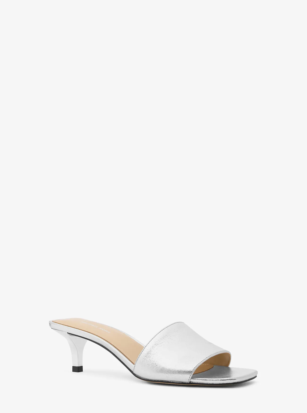 Michael Kors Slipper Merriam van metallic leer met hakje ZILVER Fashion