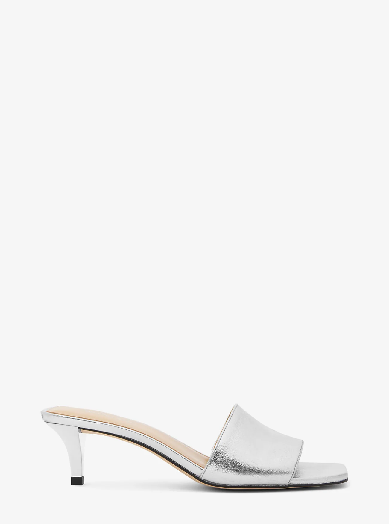 Michael Kors Slipper Merriam van metallic leer met hakje ZILVER Fashion