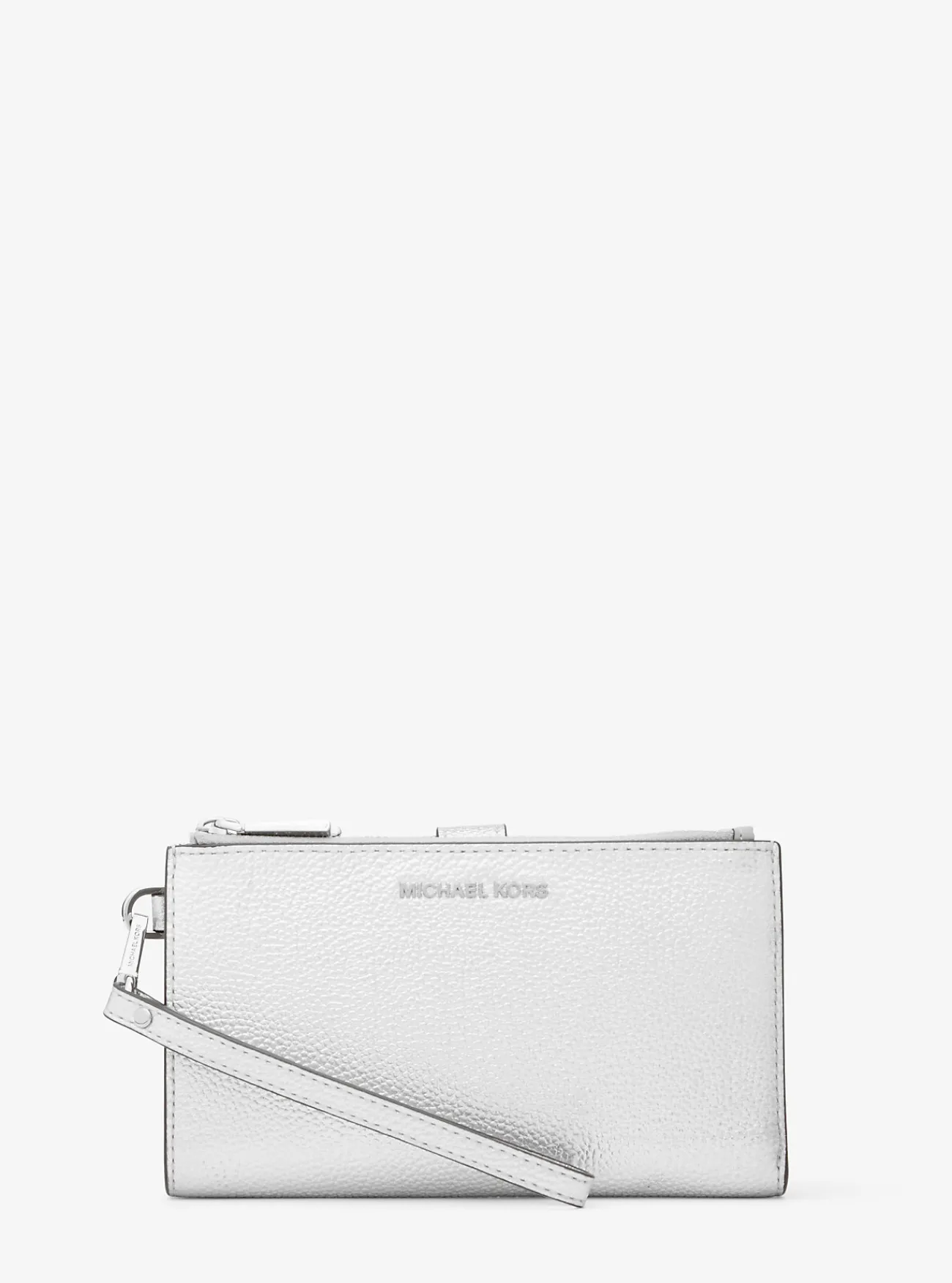 Michael Kors Smartphoneportefeuille Adele van metallic leer ZILVER Discount