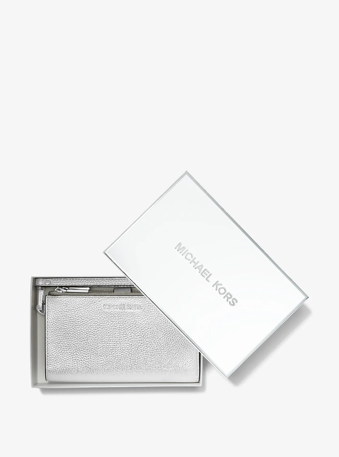 Michael Kors Smartphoneportefeuille Adele van metallic leer ZILVER Discount