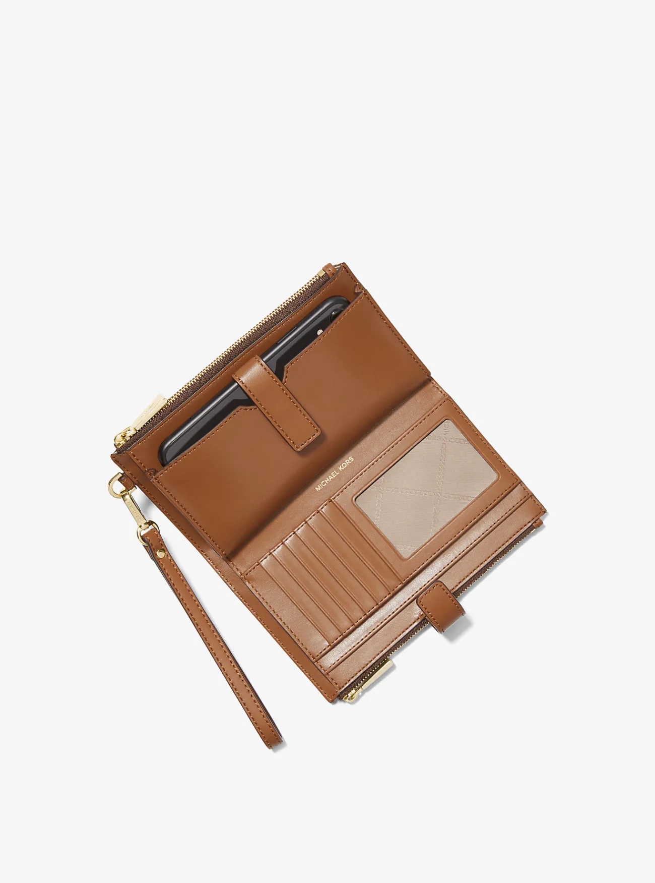 Michael Kors Smartphoneportefeuille Jet Set met logo BRUIN Sale