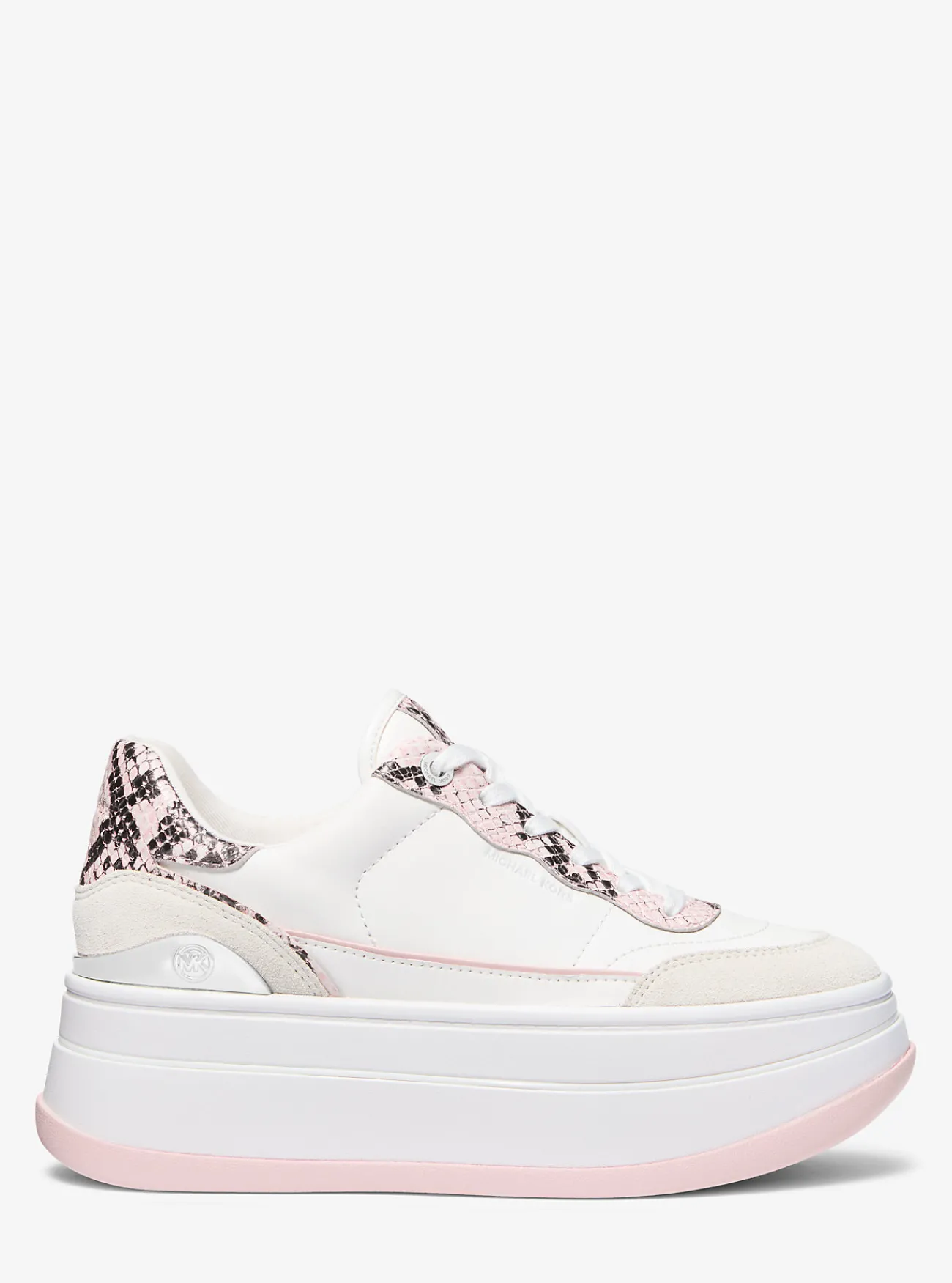 Michael Kors Sneaker Hayes van leer met plateauzool ZACHTROZE New