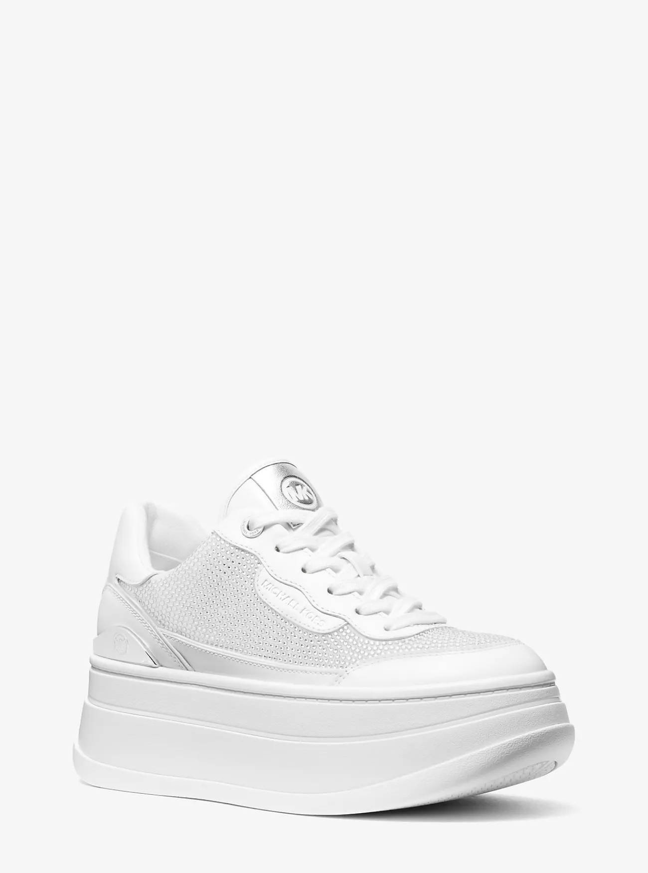 Michael Kors Sneaker Hayes van leer met versiering OPTISCHWIT New