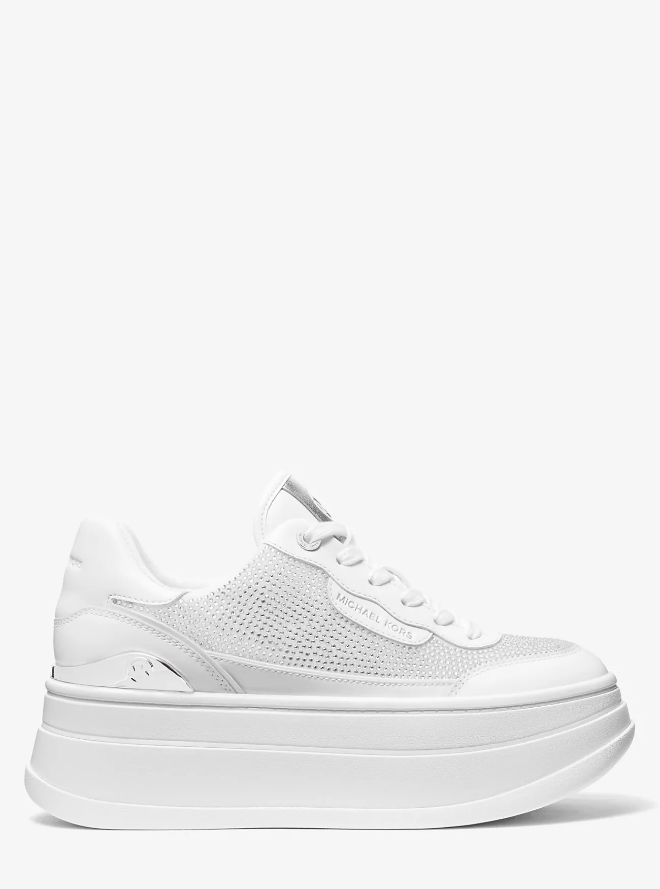 Michael Kors Sneaker Hayes van leer met versiering OPTISCHWIT New
