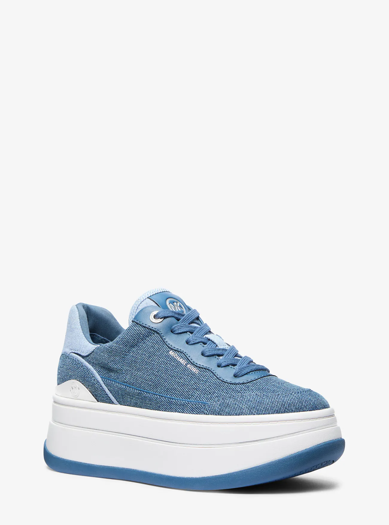 Michael Kors Sneaker Hayes van tweekleurig denim met plateauzool UNIONMETWASSING Hot