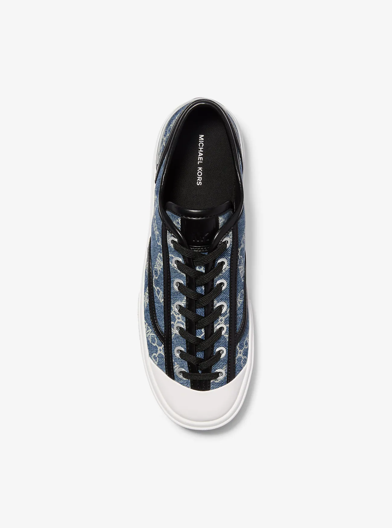 Michael Kors Sneaker Jude van denim jacquard met ruitvormige Empire-print UNIONMETWASSING Sale