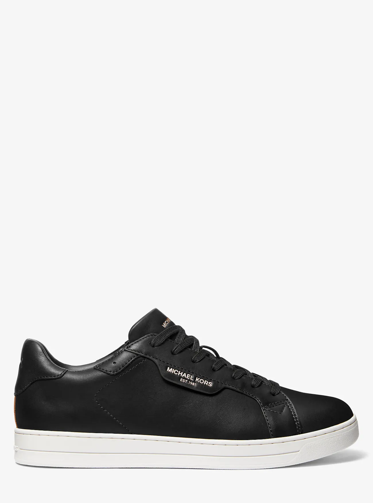 Michael Kors Sneaker Keating van leer ZWART Clearance