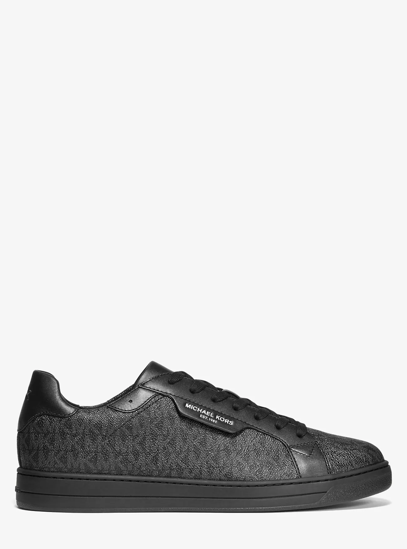 Michael Kors Sneaker Keating van leer met logo ZWART Outlet
