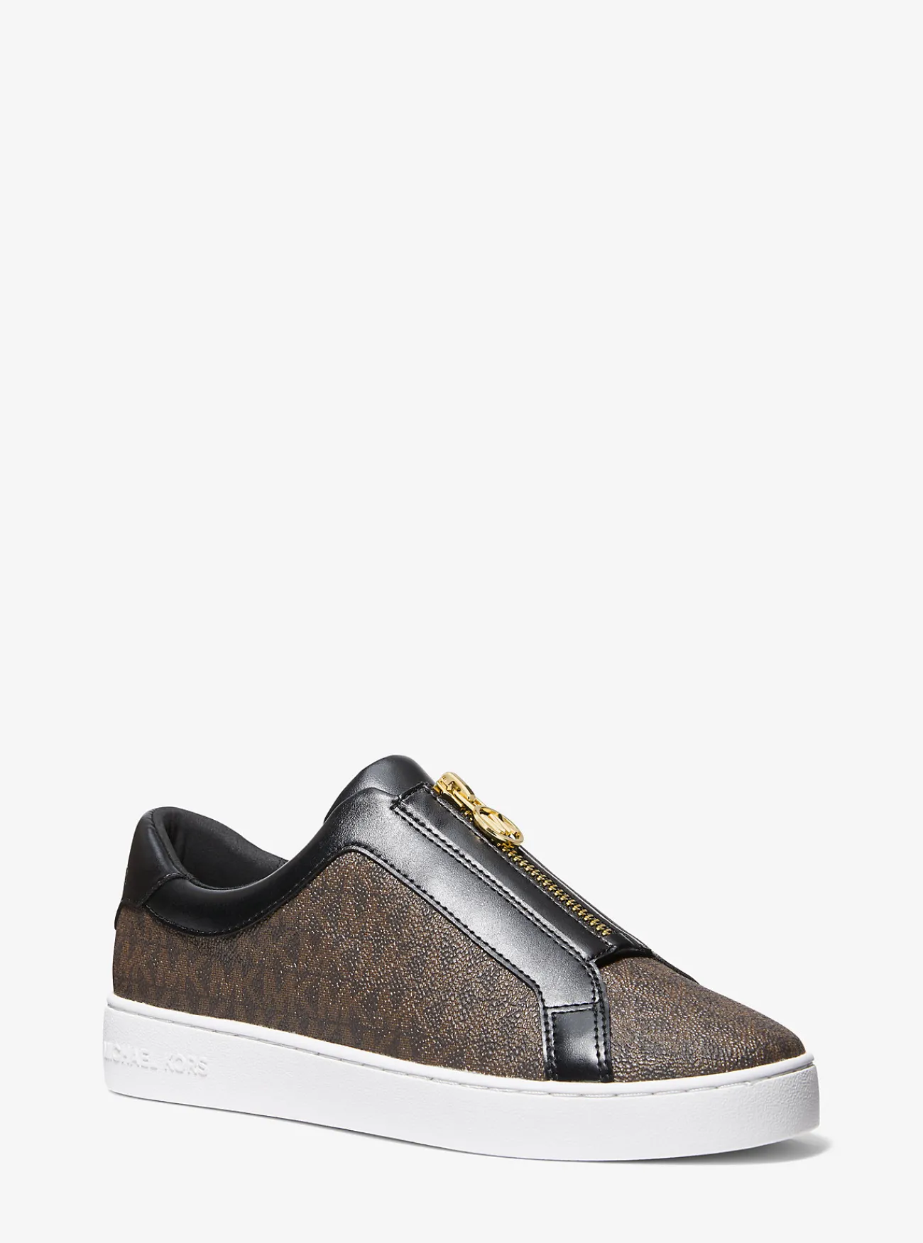 Michael Kors Sneaker Keaton met kenmerkend logo en rits BRUIN New