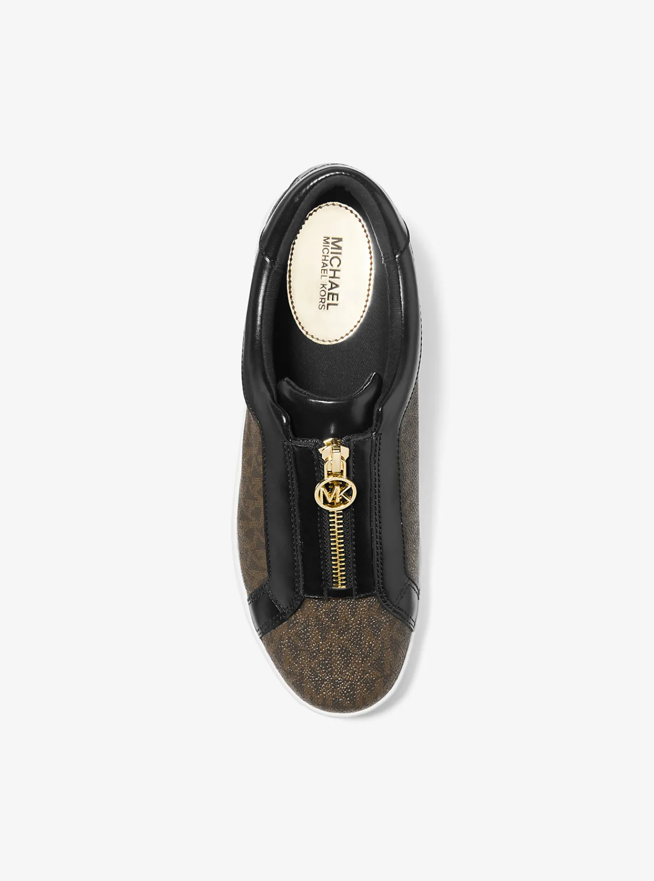 Michael Kors Sneaker Keaton met kenmerkend logo en rits BRUIN New