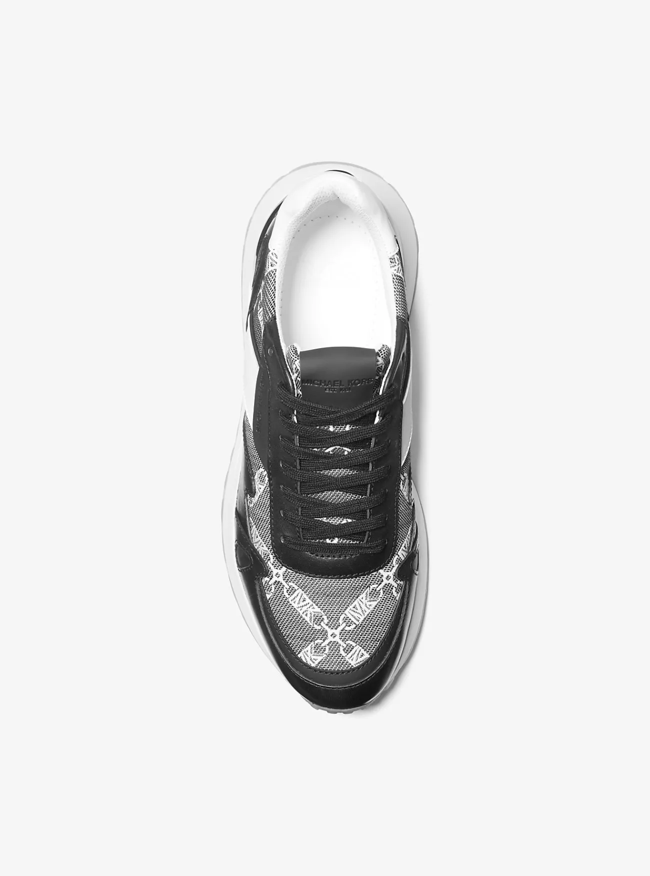 Michael Kors Sneaker Miles van jacquard met Empire-logo en leer ZWART Online