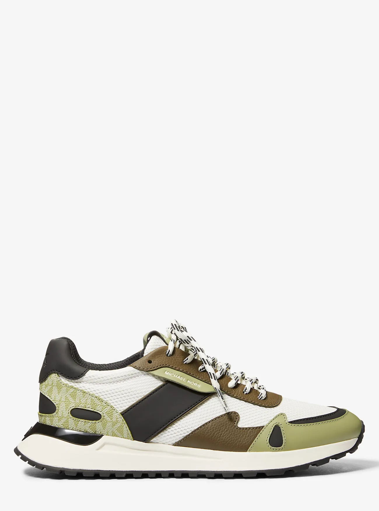 Michael Kors Sneaker Miles van mesh met kleurvlakken en kenmerkend logo OLIJFGROEN Fashion