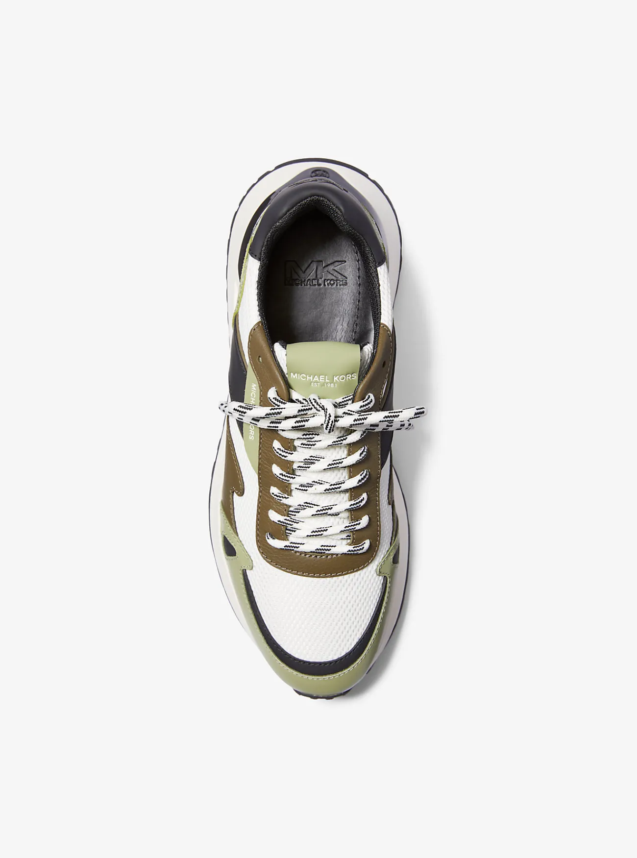 Michael Kors Sneaker Miles van mesh met kleurvlakken en kenmerkend logo OLIJFGROEN Fashion