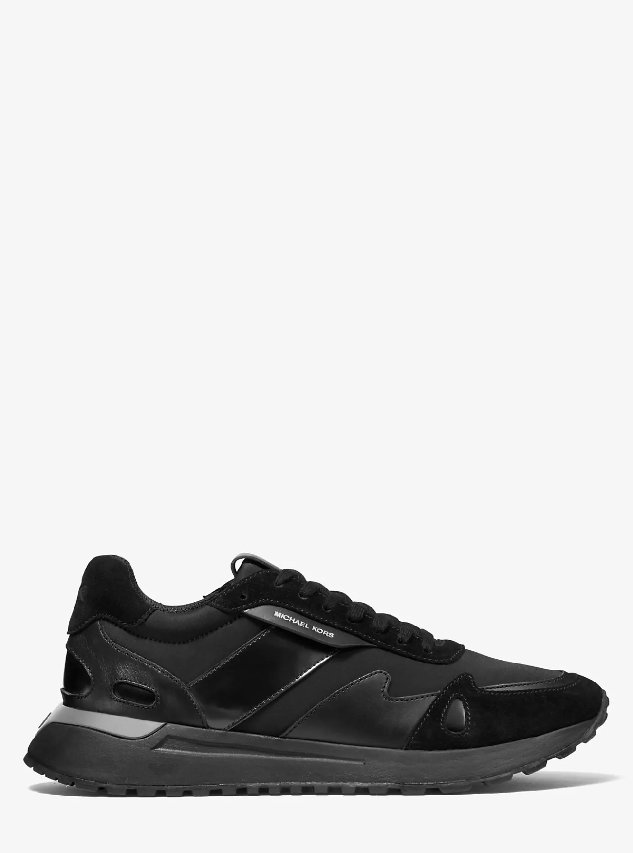 Michael Kors Sneaker Miles van su&egrave;de en scuba ZWART Online