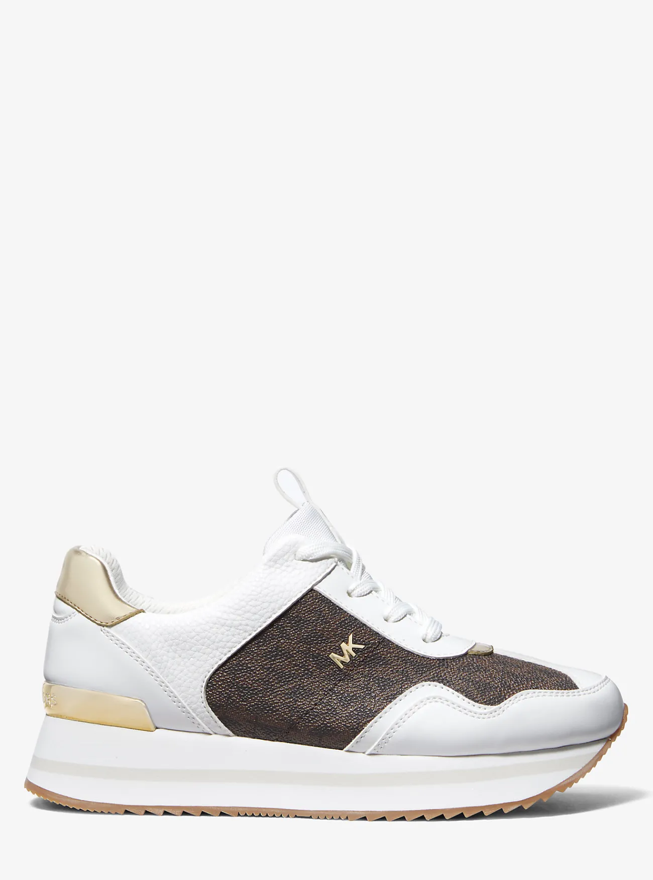 Michael Kors Sneaker Raina met plateauzool en kenmerkend logo BRUIN Outlet