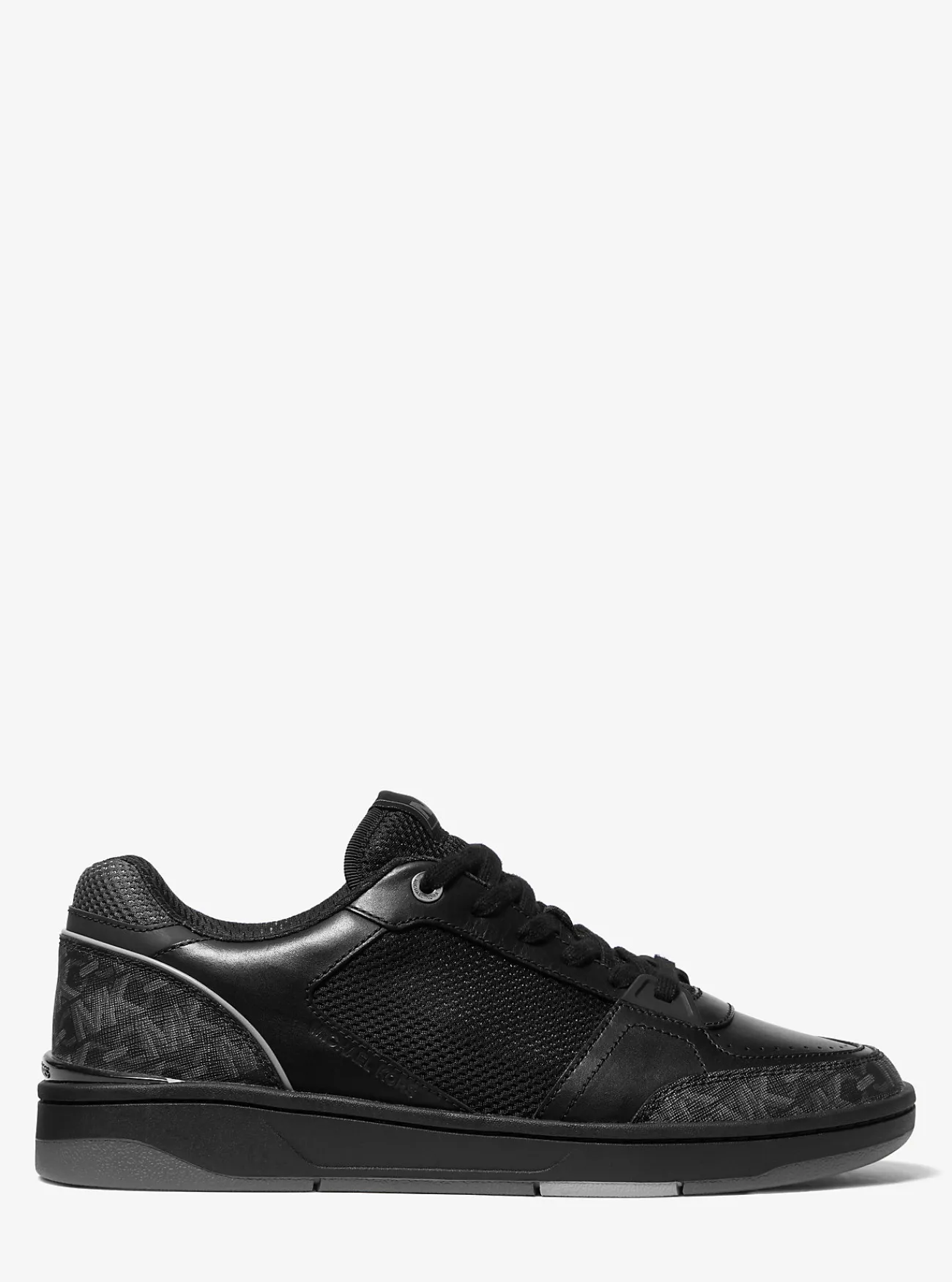Michael Kors Sneaker Rebel van leer met Empire-monogram ZWART Clearance