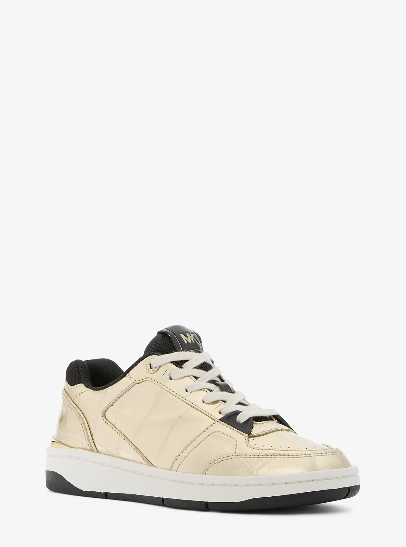 Michael Kors Sneaker Rebel van metallic leer met krokodillenprint in reli&euml;f LICHTGOUD Best