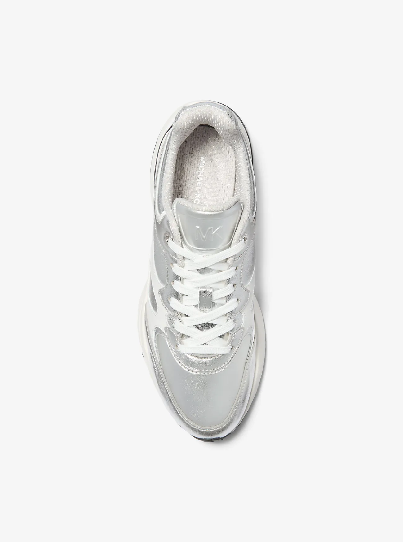 Michael Kors Sneaker Riley van metallic leer ZILVER Outlet