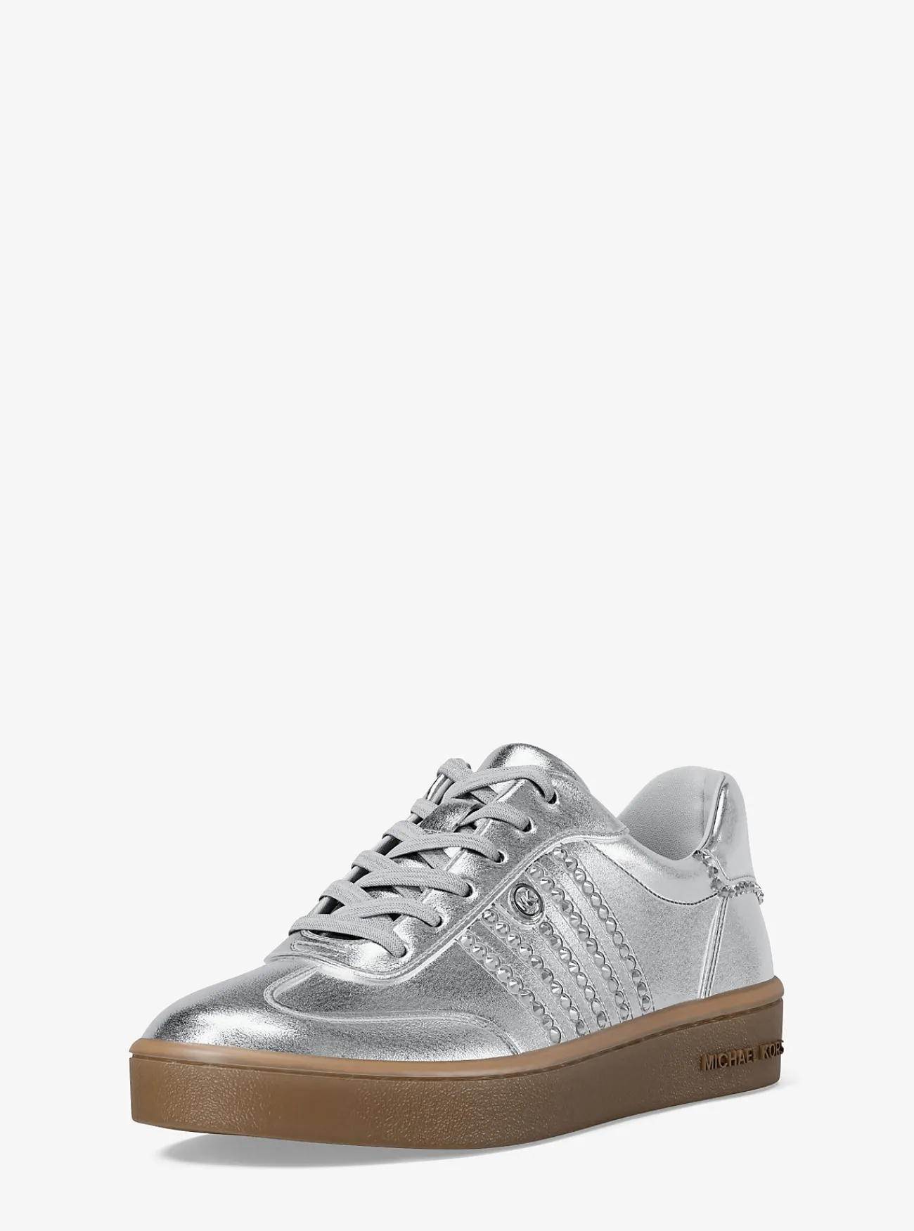 Michael Kors Sneaker Scotty van metallic leer met versiering ZILVER Fashion